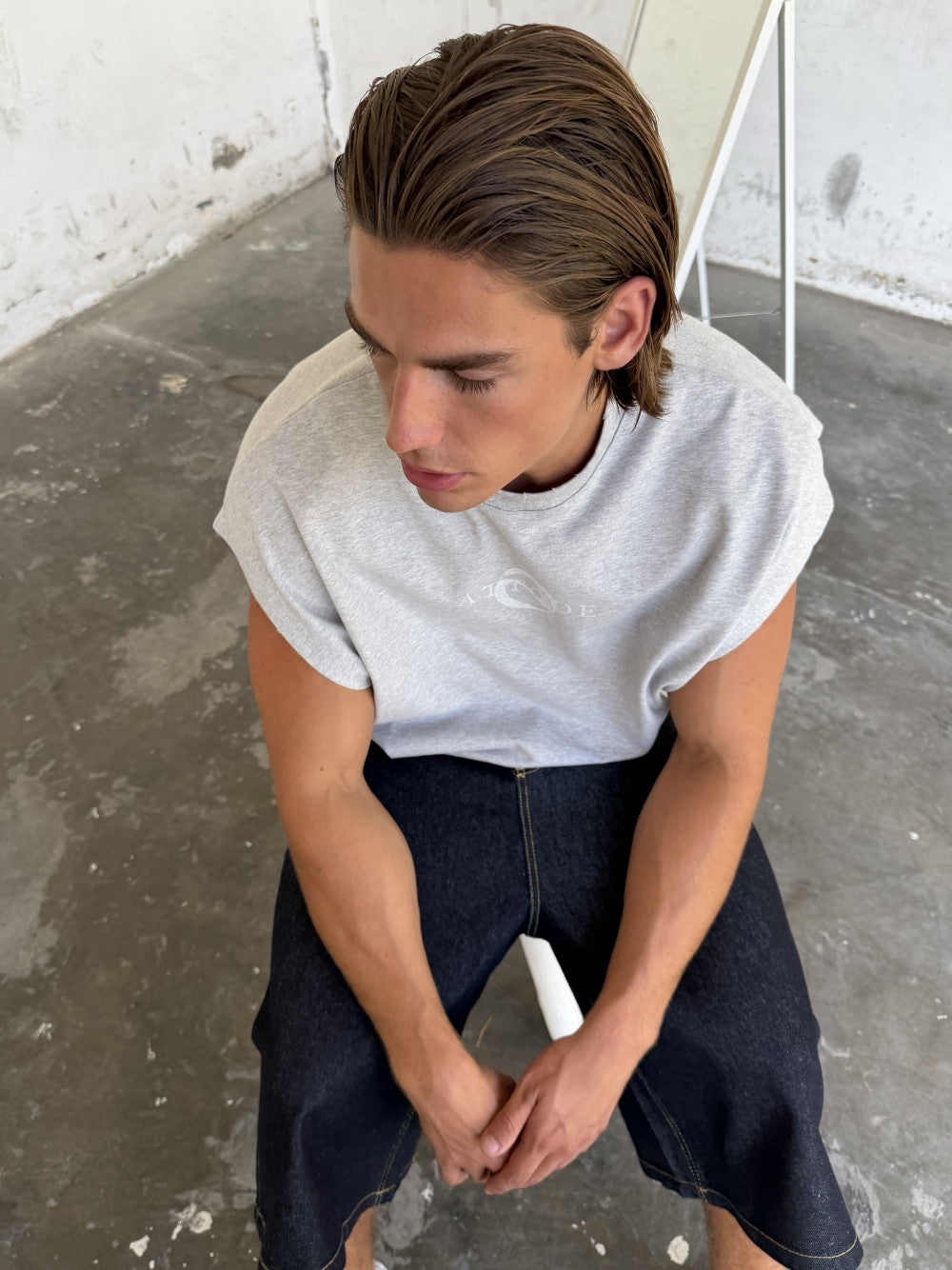 Cut Off T-Shirt Grey Marl