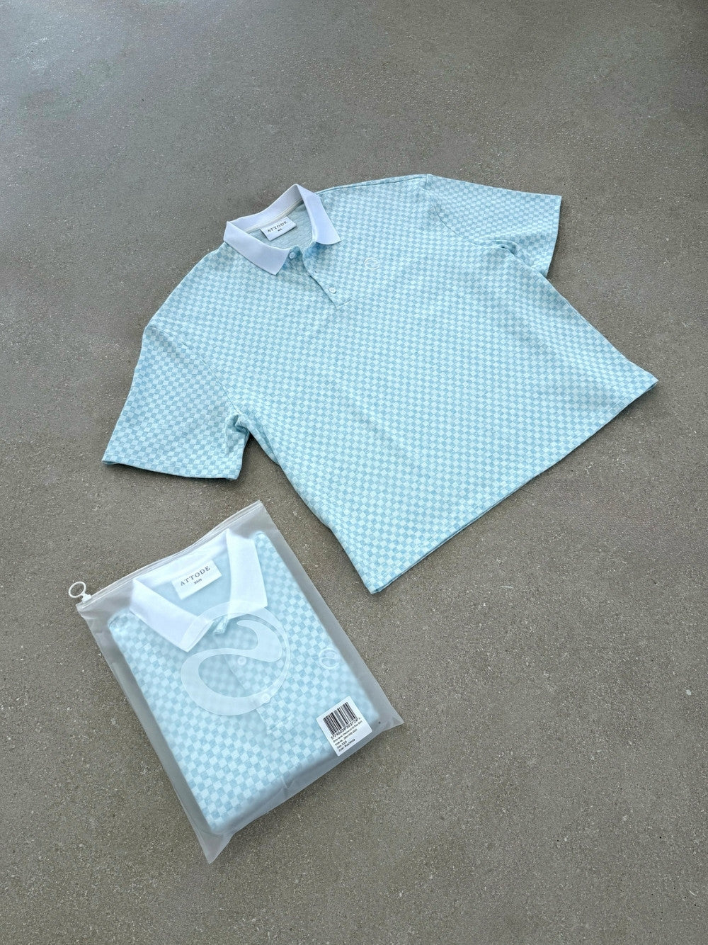 Checkered Polo Blue/White