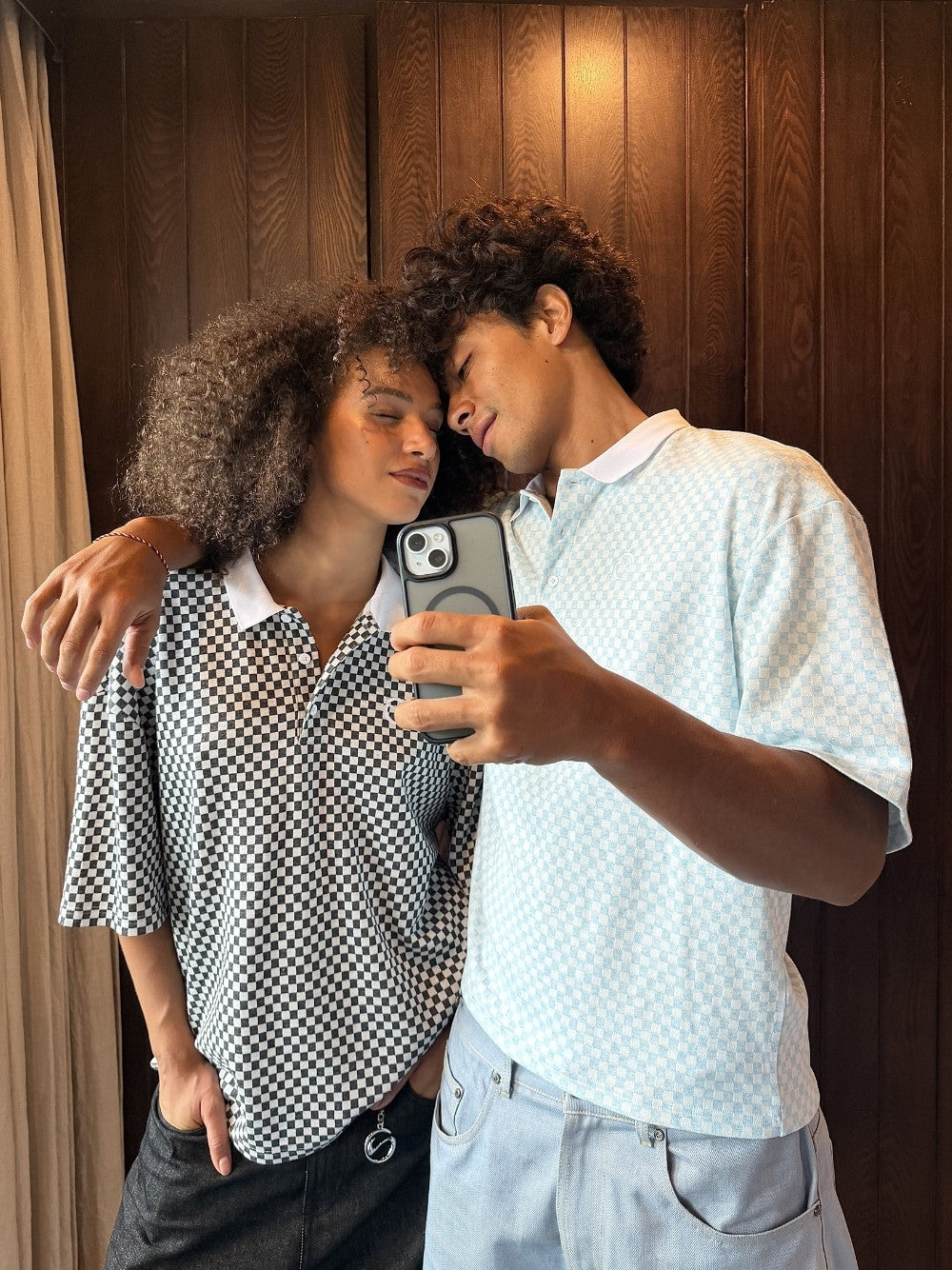 Checkered Polo Black/White