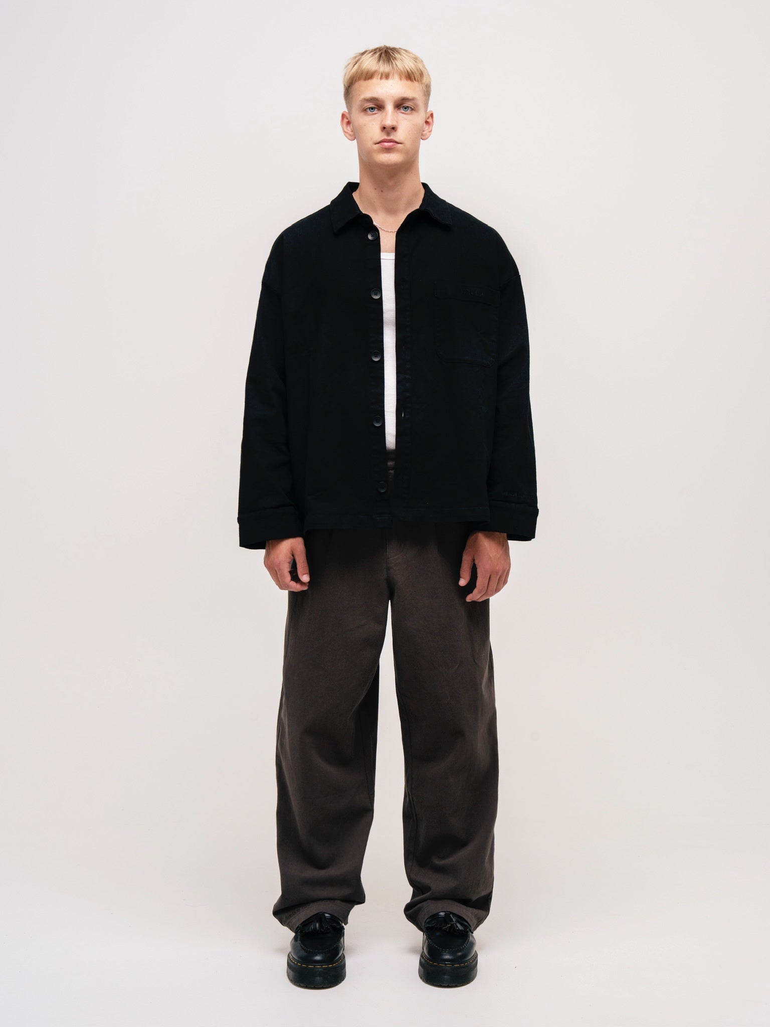 BOXY OVERSHIRT BLACK - ATTODE