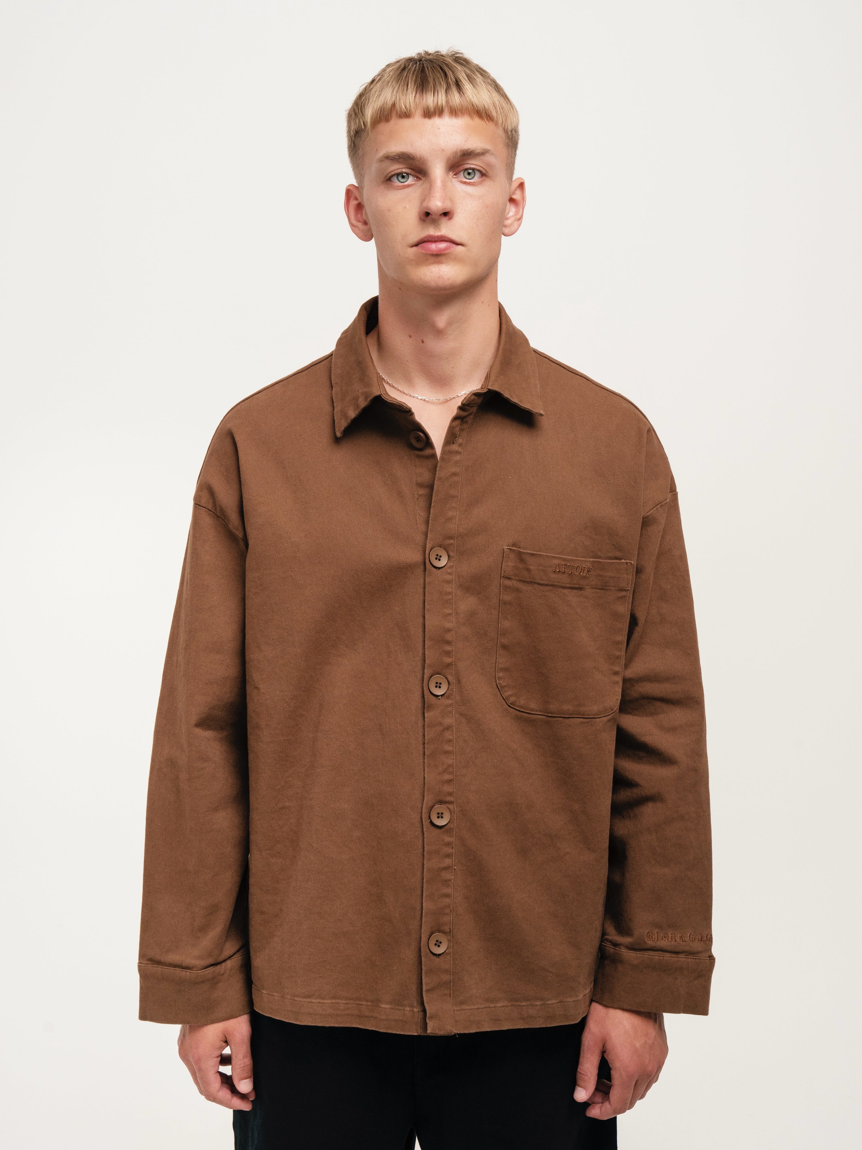 BOXY OVERSHIRT BROWN - ATTODE