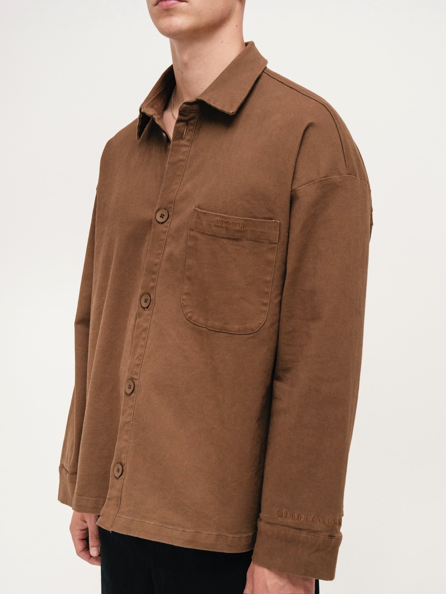 BOXY OVERSHIRT BROWN - ATTODE