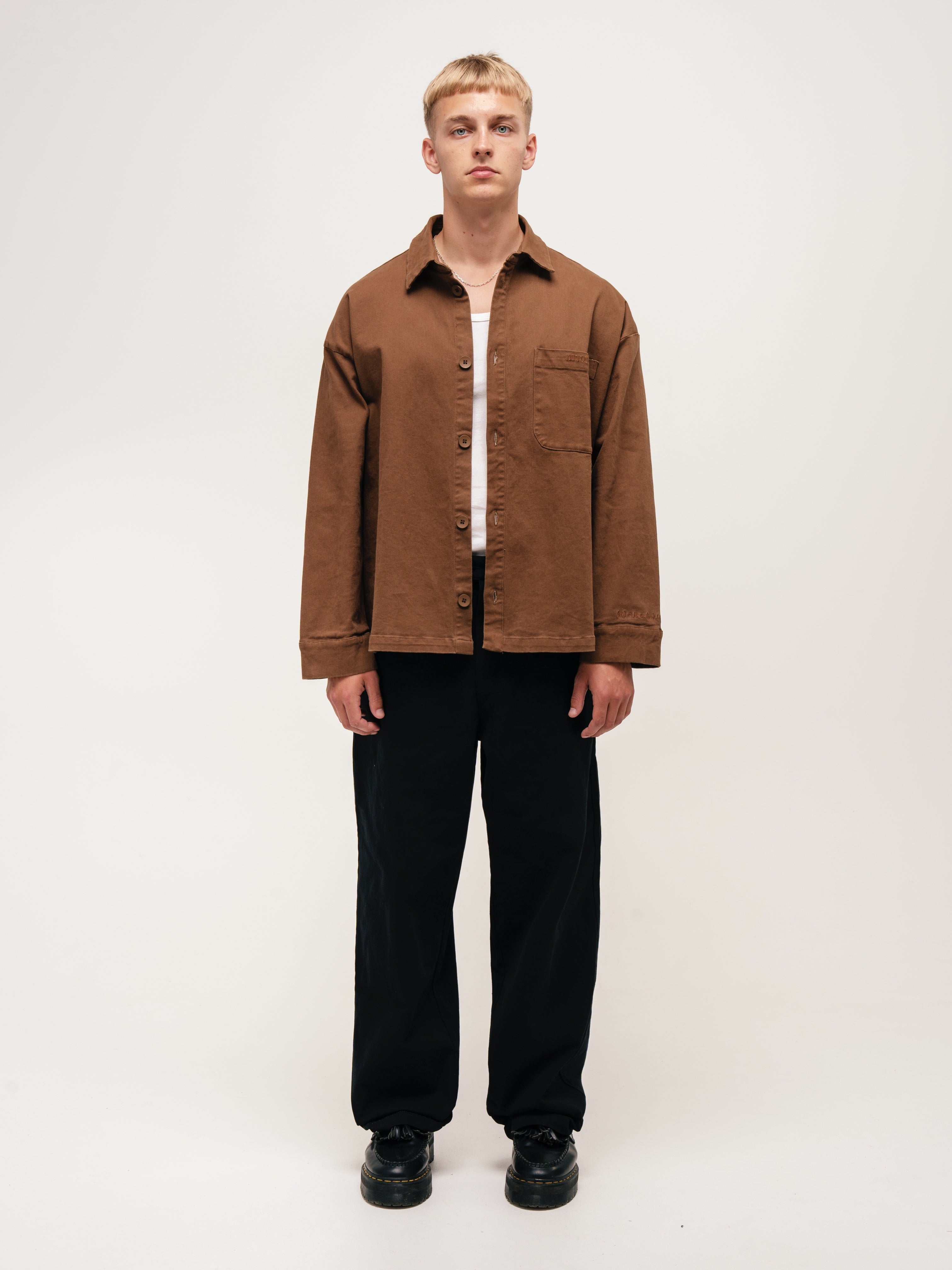 BOXY OVERSHIRT BROWN - ATTODE