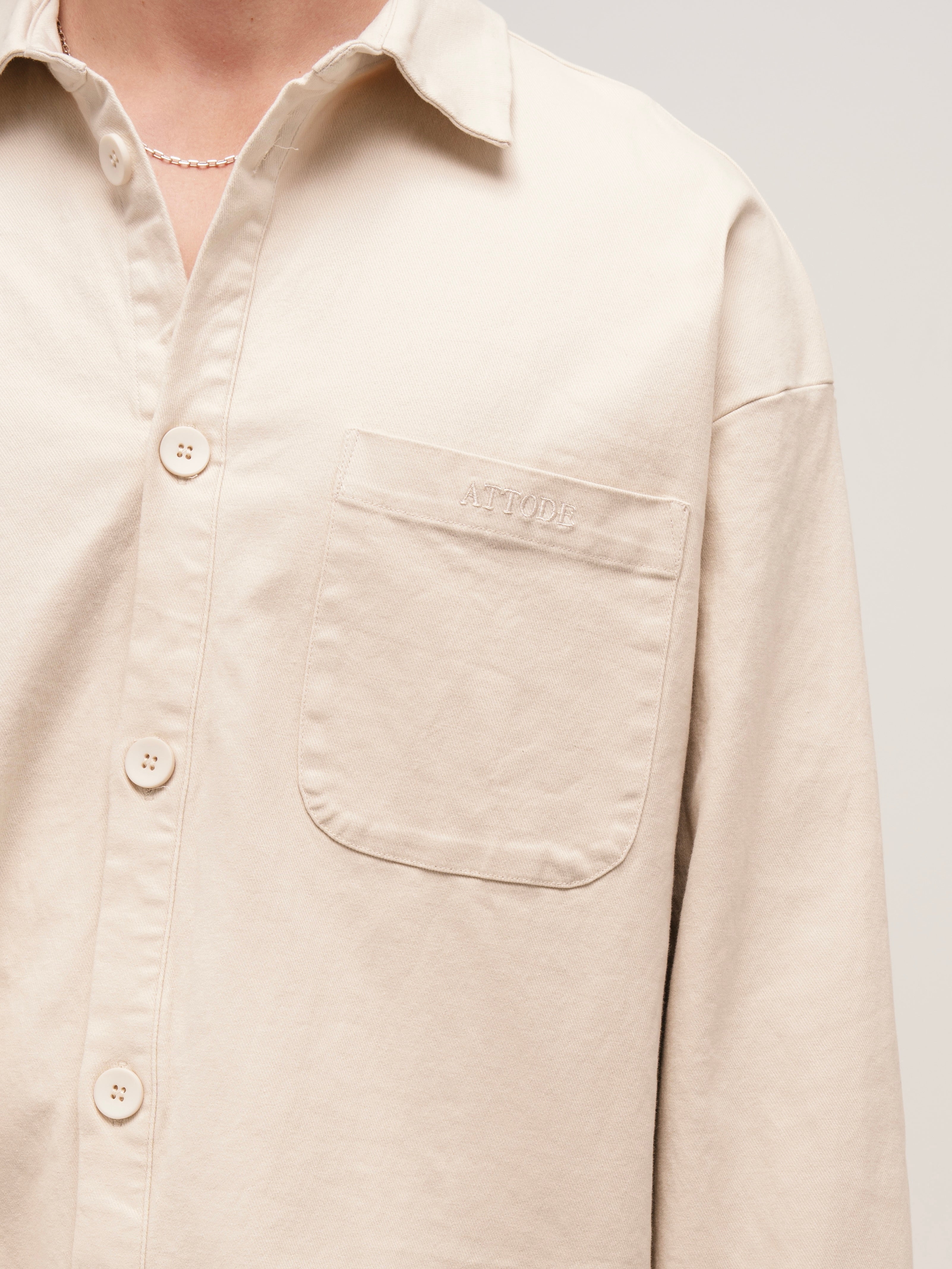 BOXY OVERSHIRT OAT - ATTODE