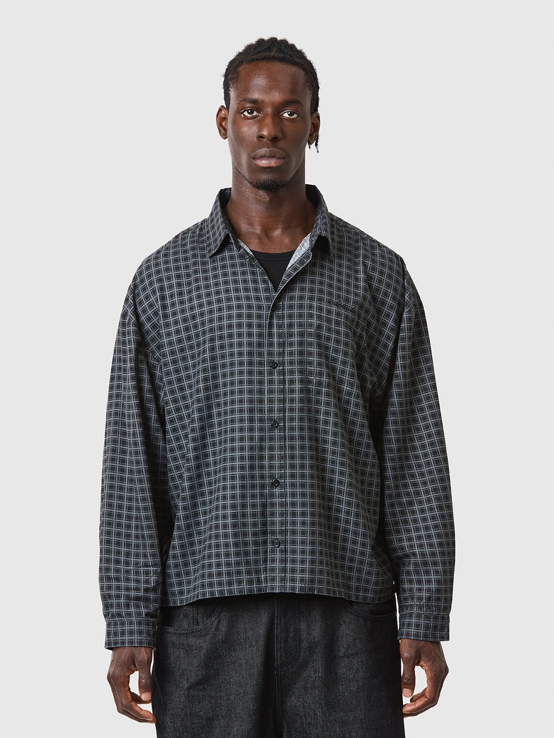 Checkered LS Shirt Black/Grey - ATTODE