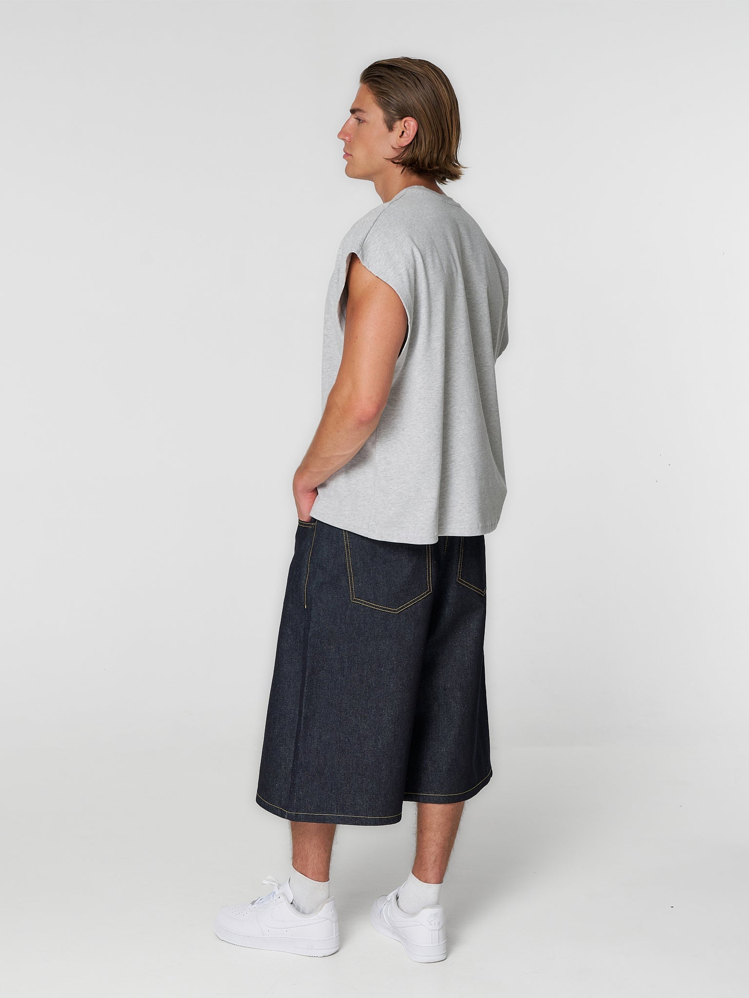 Cut Off T-Shirt Grey Marl - ATTODE