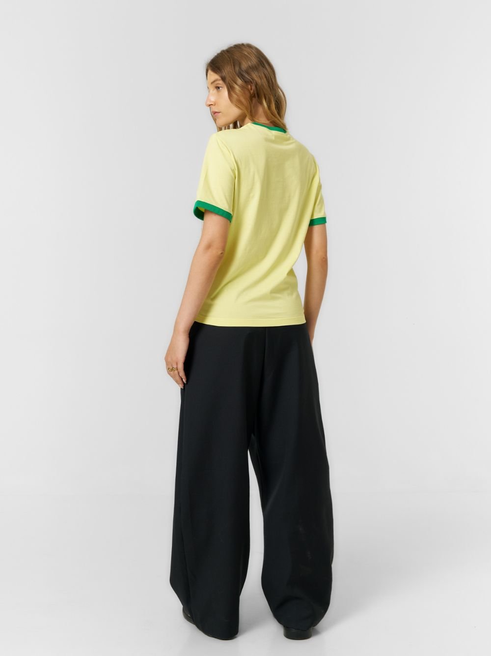 Fitted Cuff T-shirt Yellow/White - ATTODE