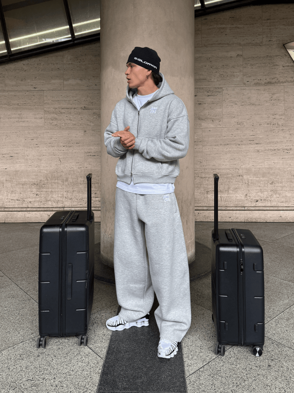 Fluff Zip Hoodie Grey Marl - ATTODE