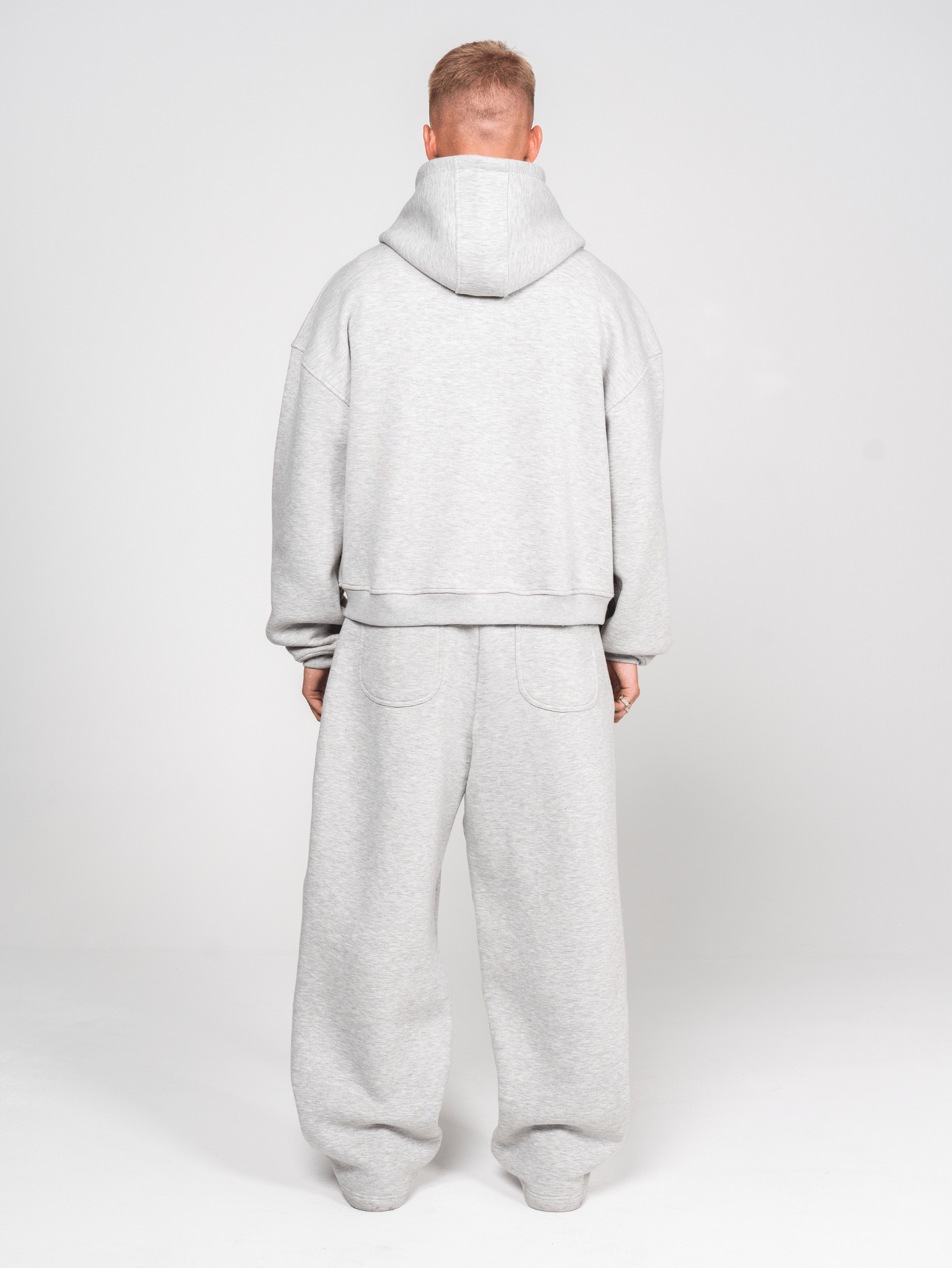 Fluff Zip Hoodie Grey Marl - ATTODE