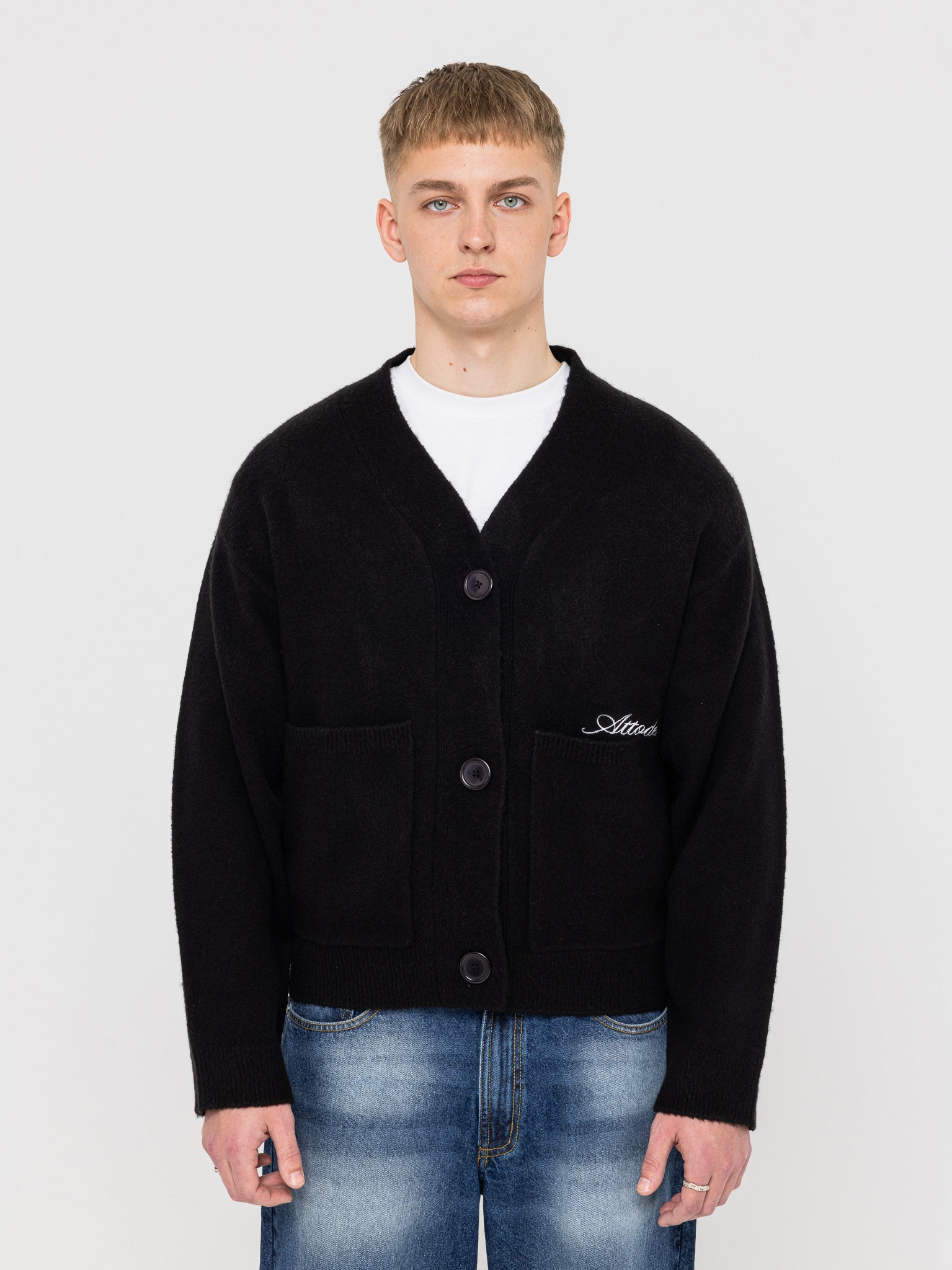 Knitted Cardigan Black - ATTODE