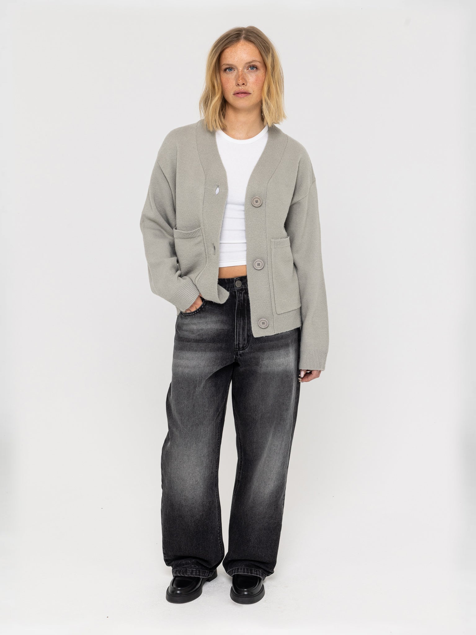 Knitted Cardigan Grey - ATTODE