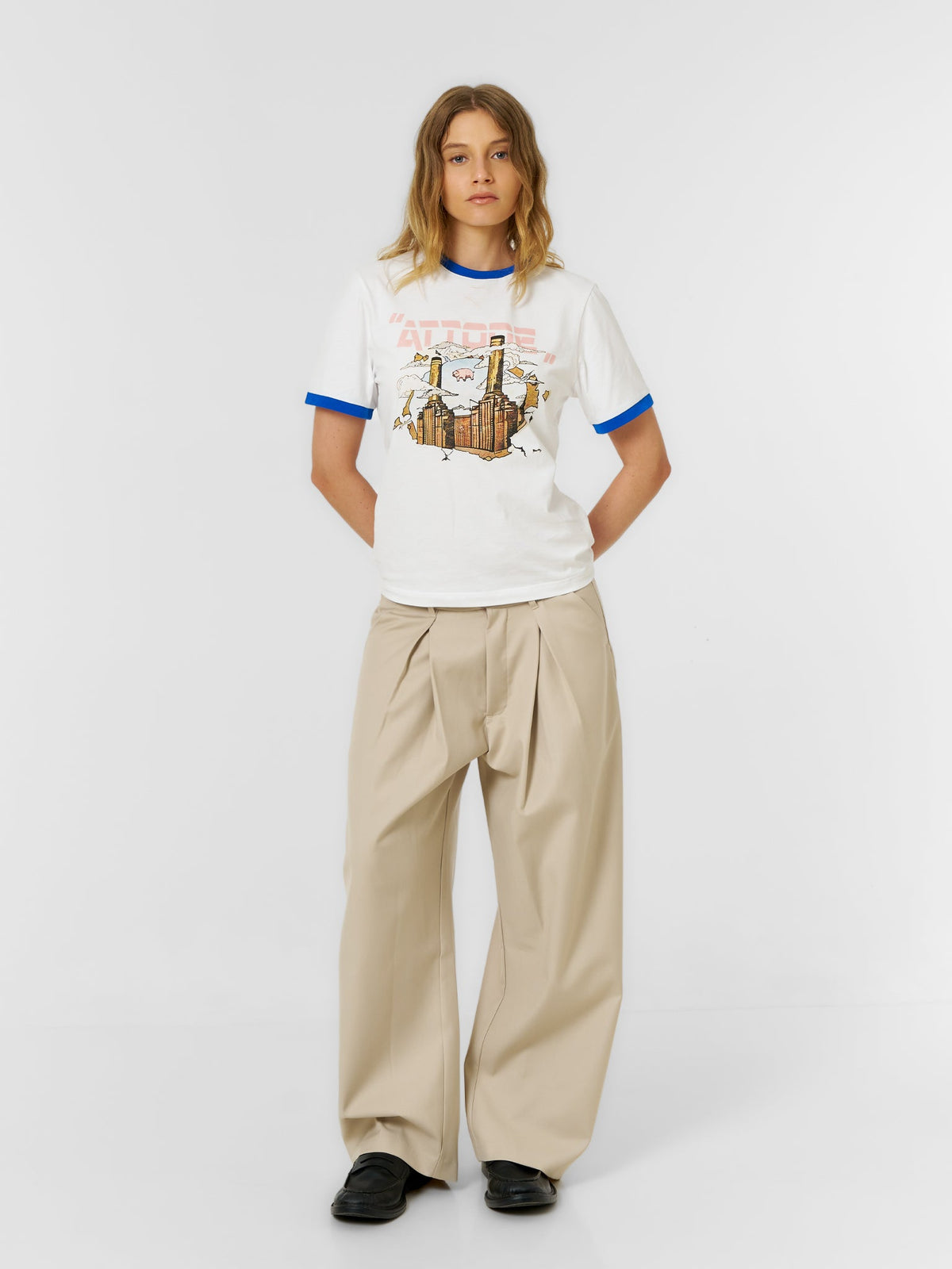 Korean Pleated Suit Pants Beige - ATTODE