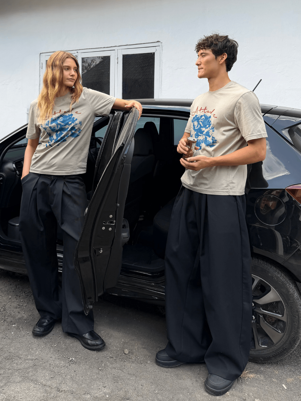 Korean Pleated Suit Pants Black - ATTODE