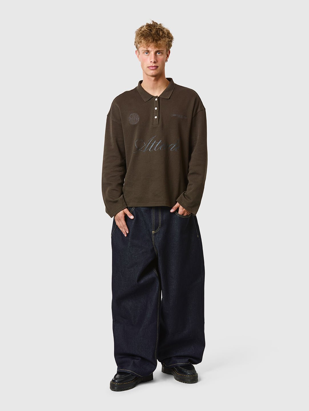 LS Polo Shirt Brown - ATTODE