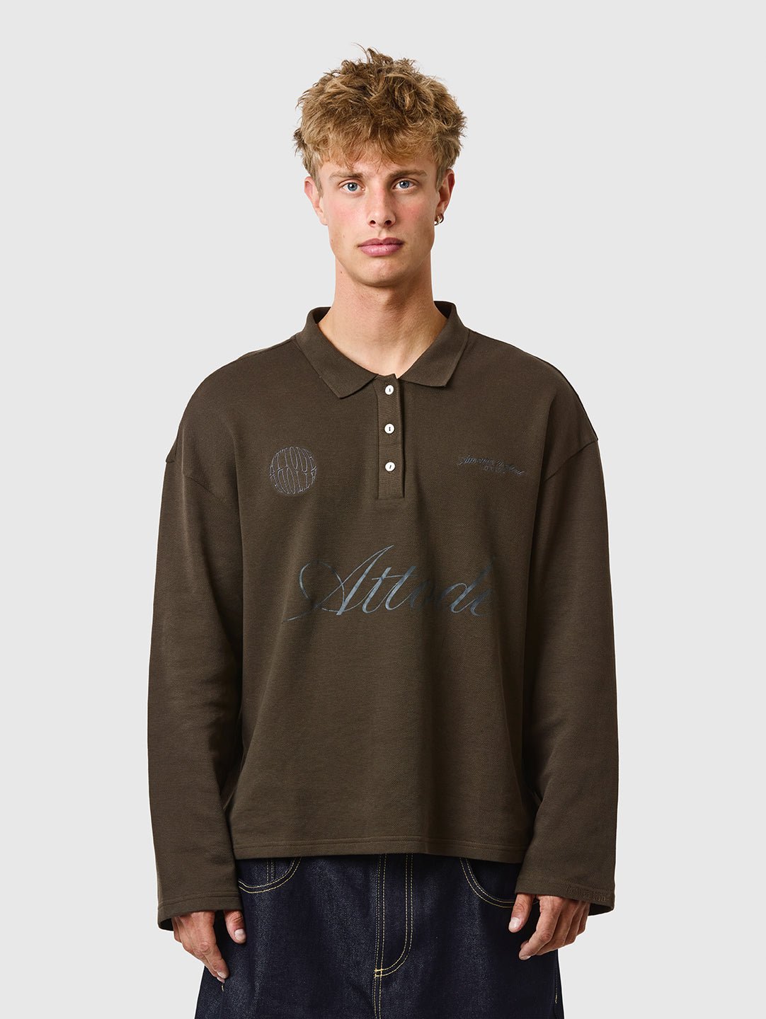 LS Polo Shirt Brown - ATTODE
