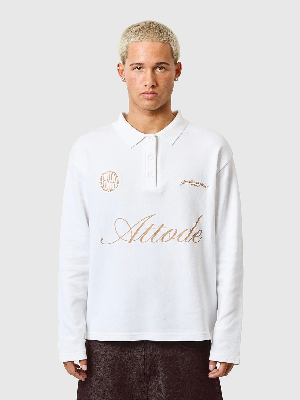 LS Polo Shirt White - ATTODE
