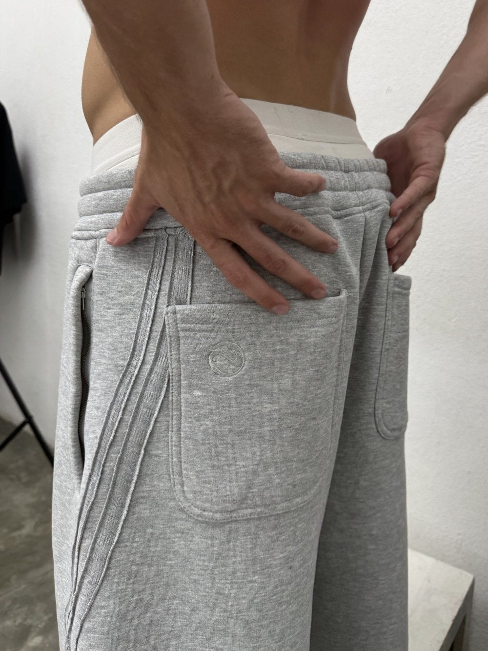 Rail Sweatpants Grey Marl - ATTODE