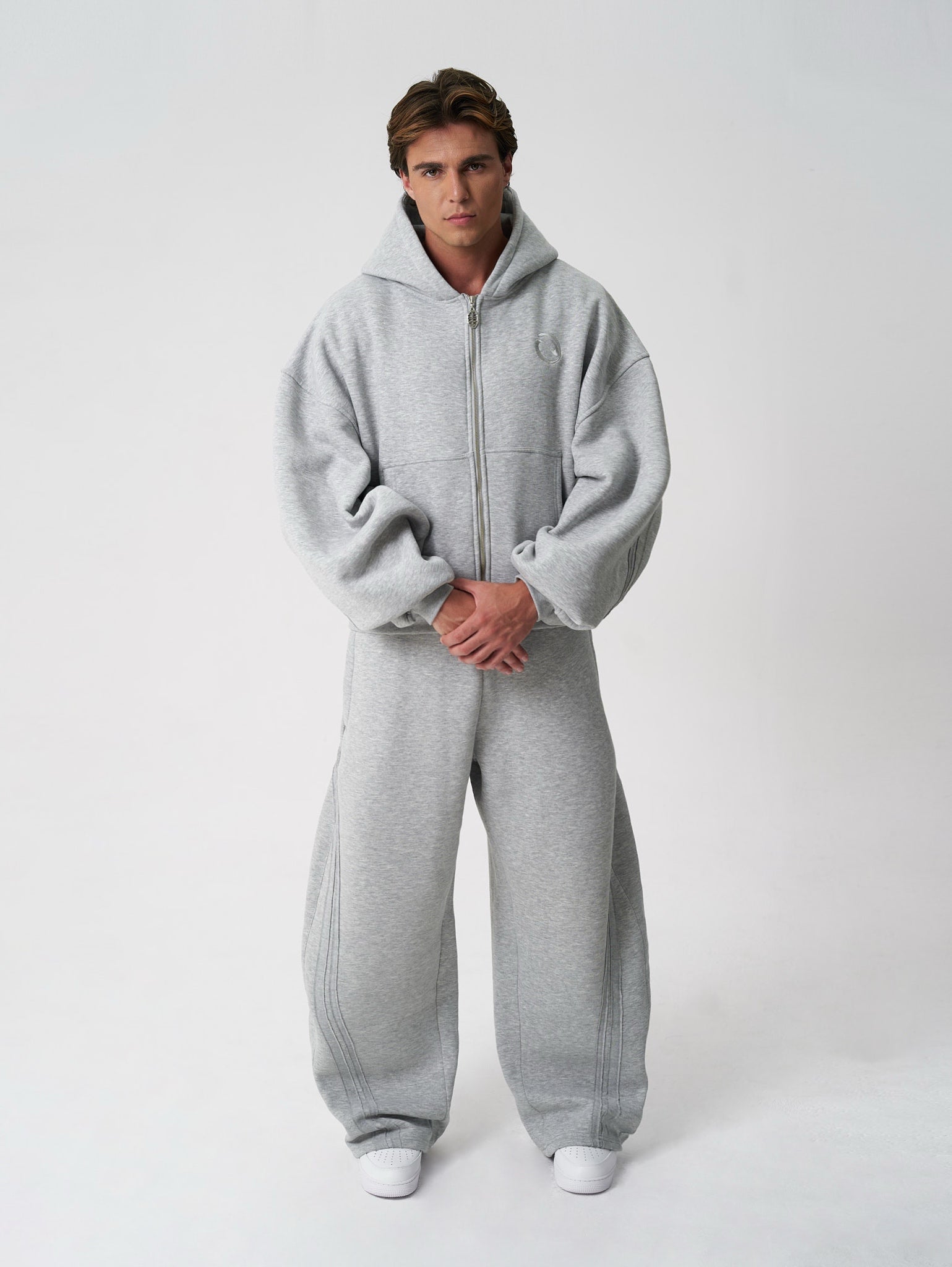 Rail Zip Hoodie Grey Marl - ATTODE
