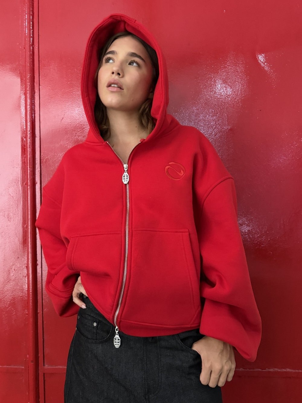 Rail Zip Hoodie Red - ATTODE