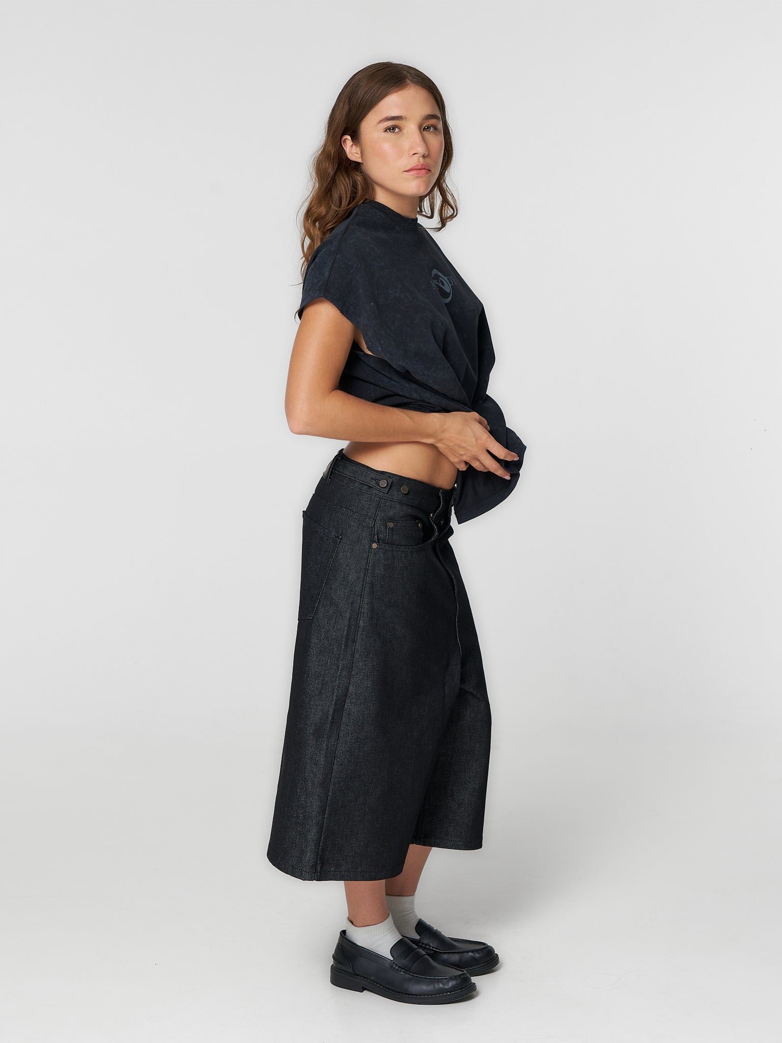 Raw Denim Shorts Charcoal - ATTODE