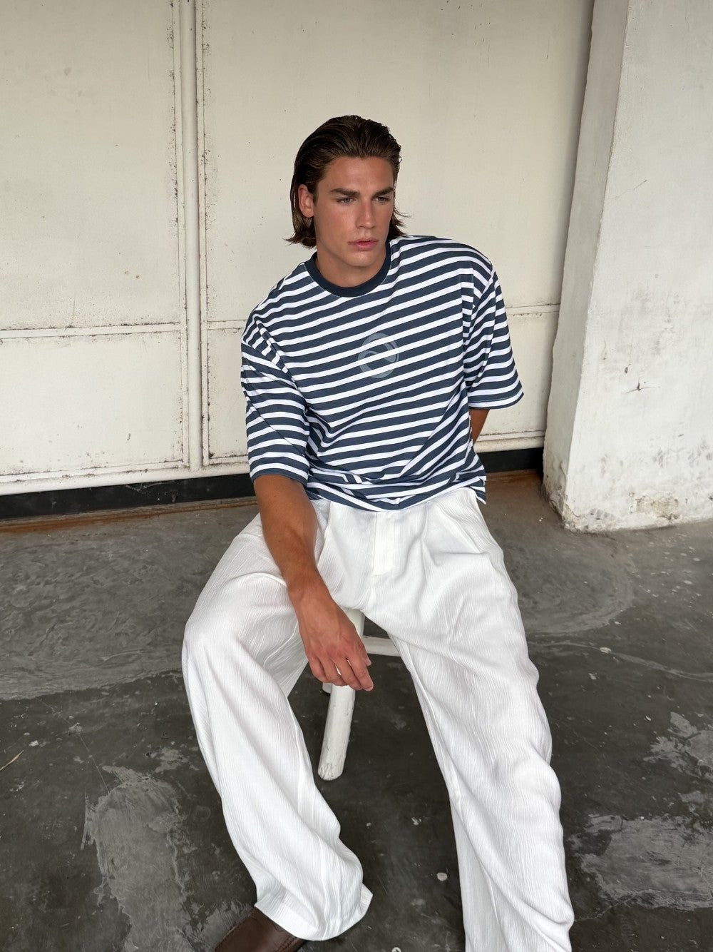 Striped T-Shirt Navy/White - ATTODE