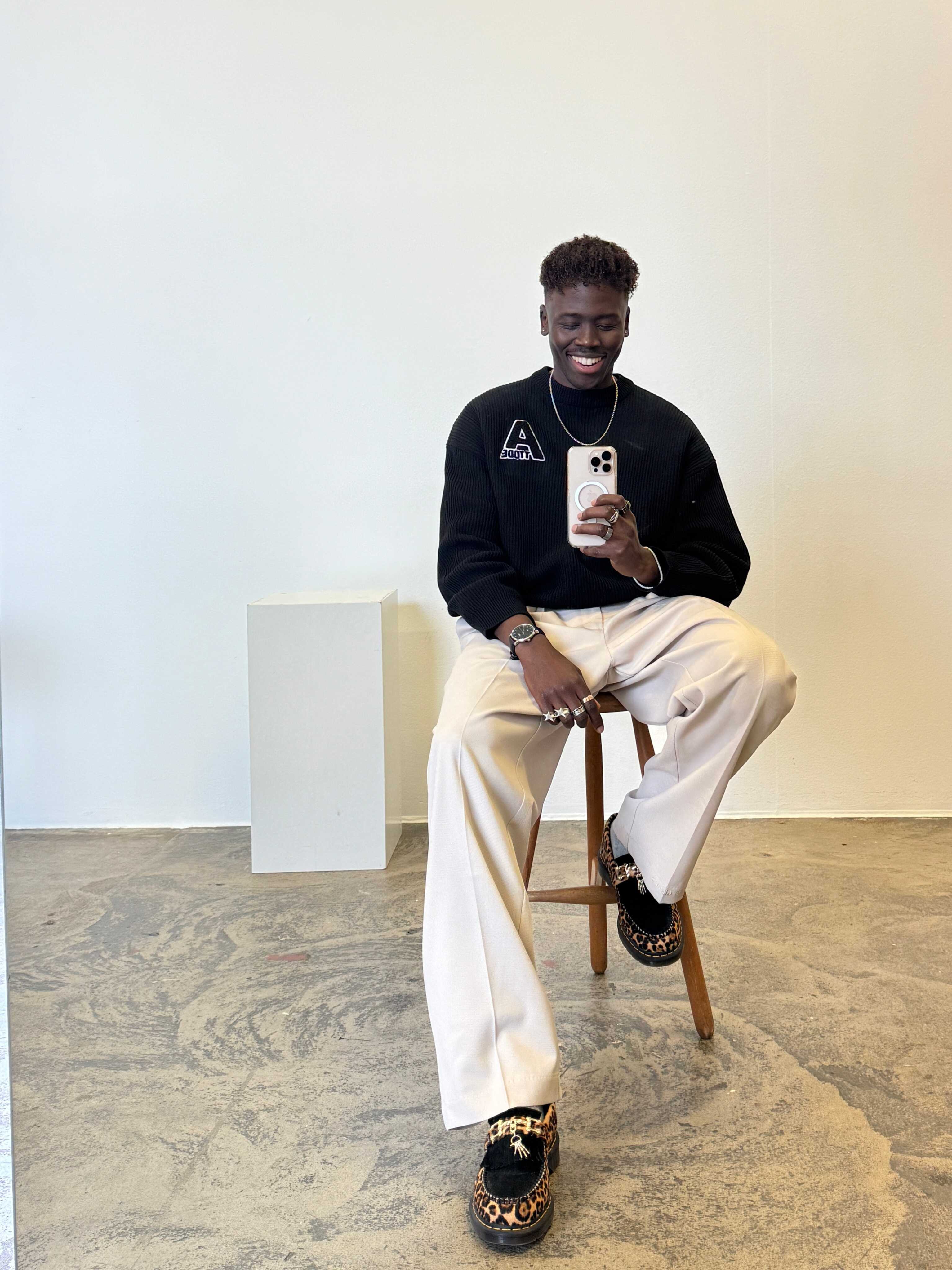 Wide Leg Pleated Suit Pants Beige - ATTODE