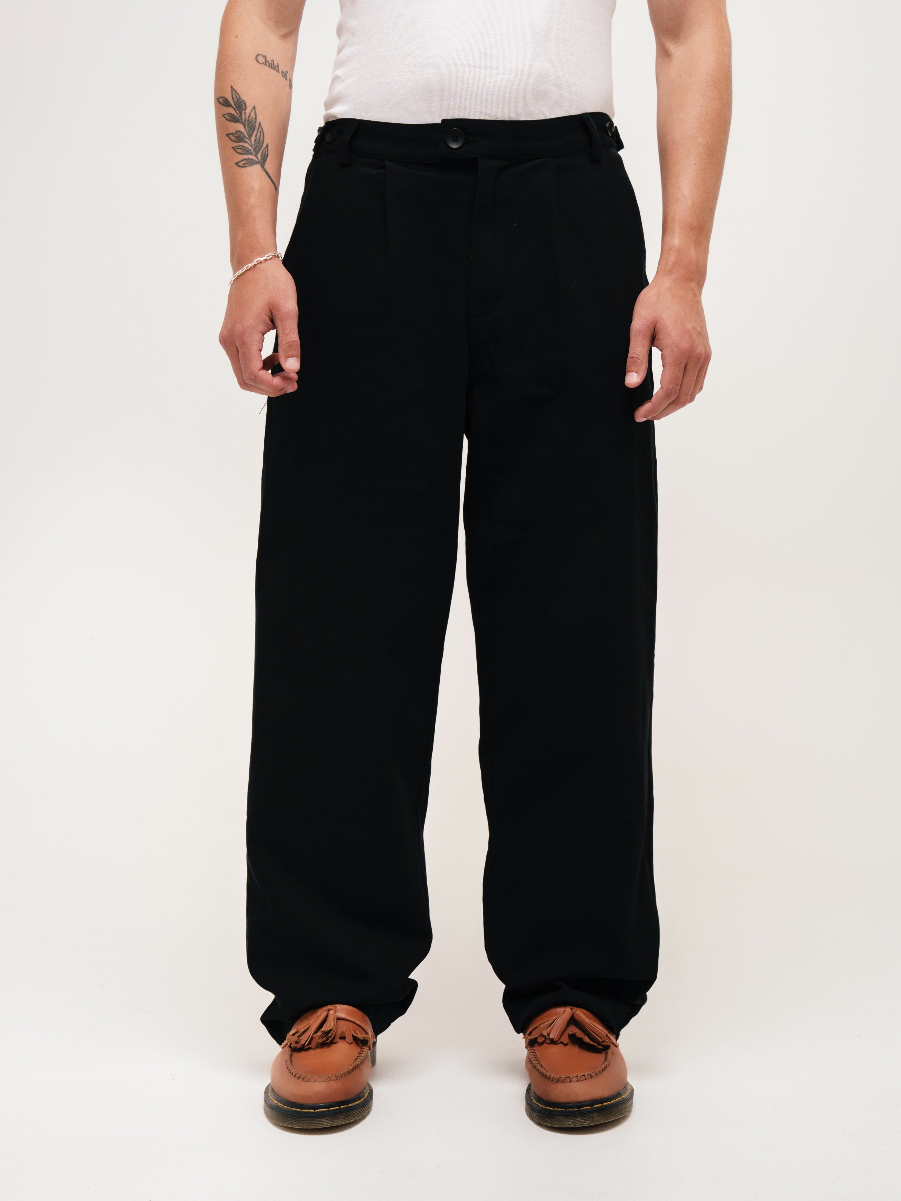 WIDE LEG TROUSERS BLACK - ATTODE