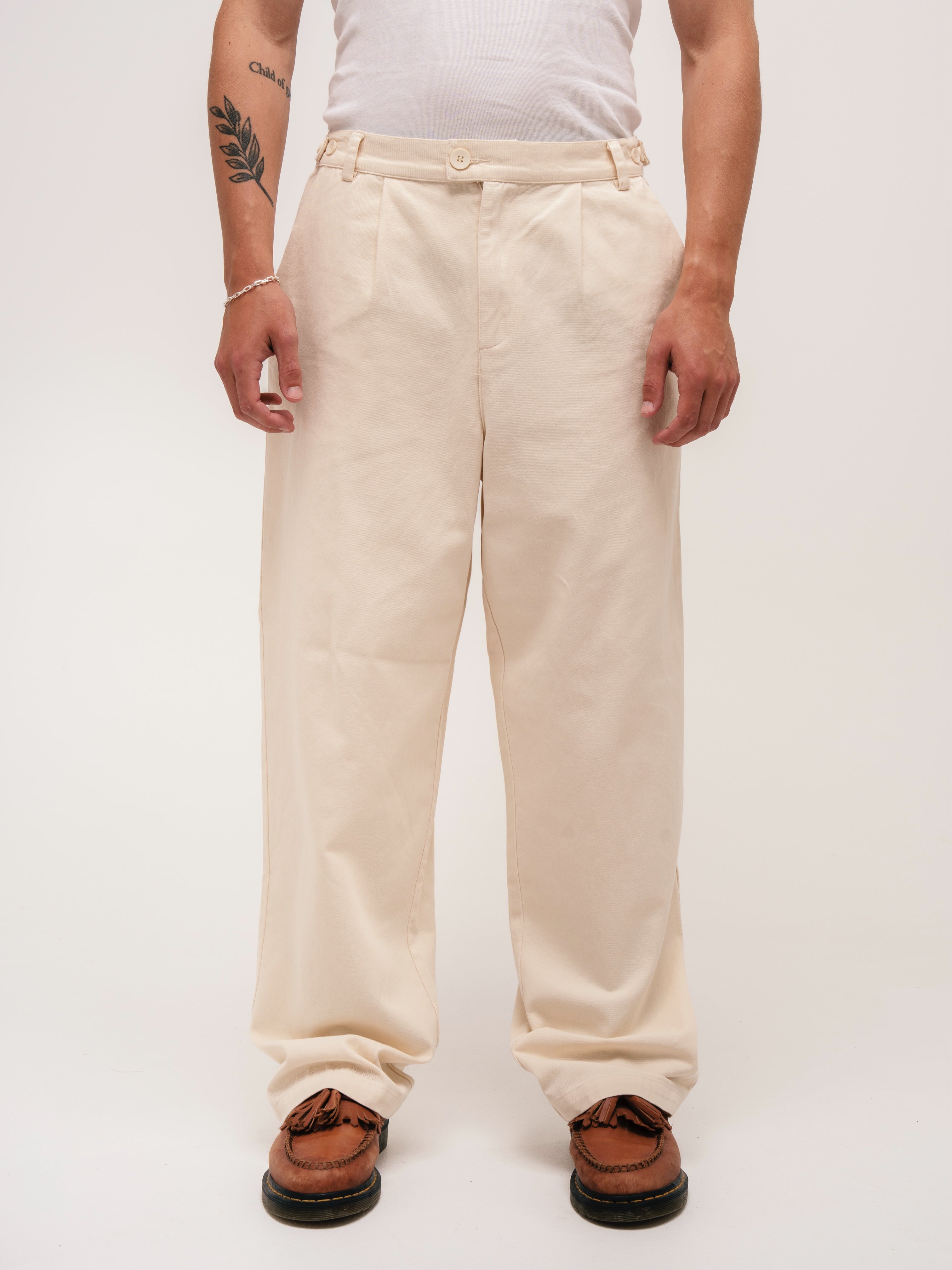 WIDE LEG TROUSERS CREME - ATTODE
