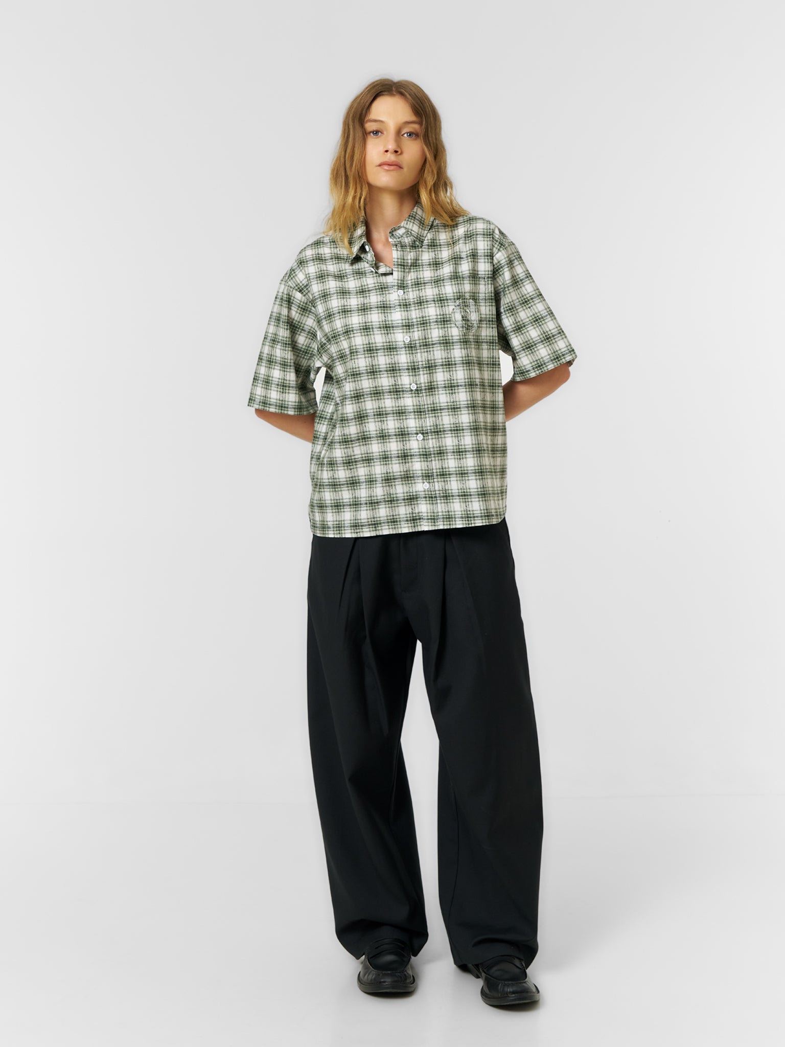 Korean Pleated Suit Pants Black
