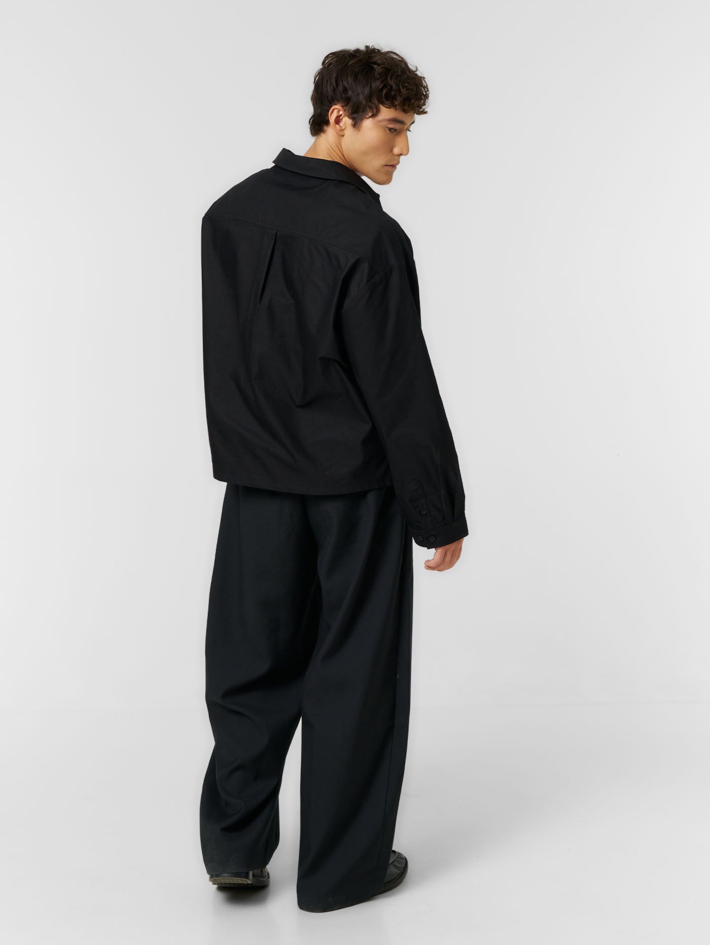 Korean Pleated Suit Pants Black