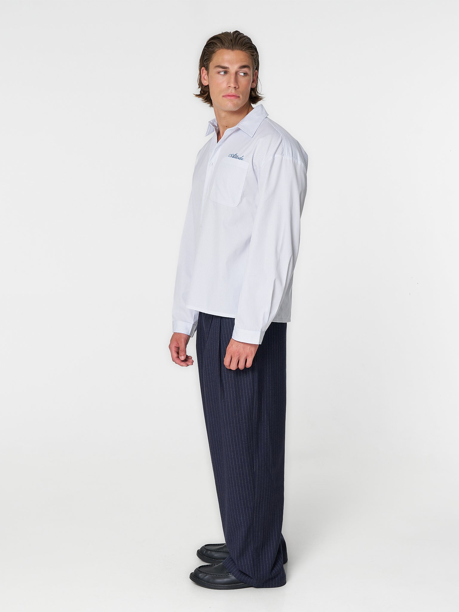 Pinstriped Suit Pants Navy