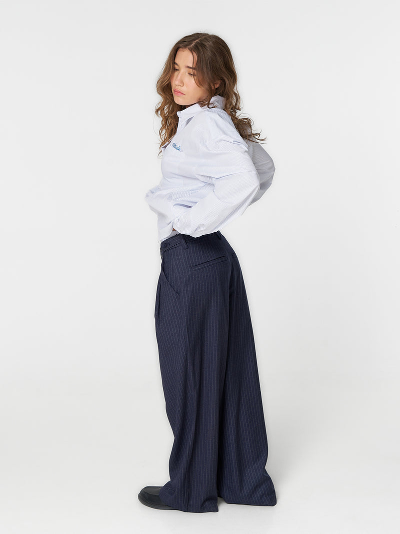 Pinstriped Suit Pants Navy