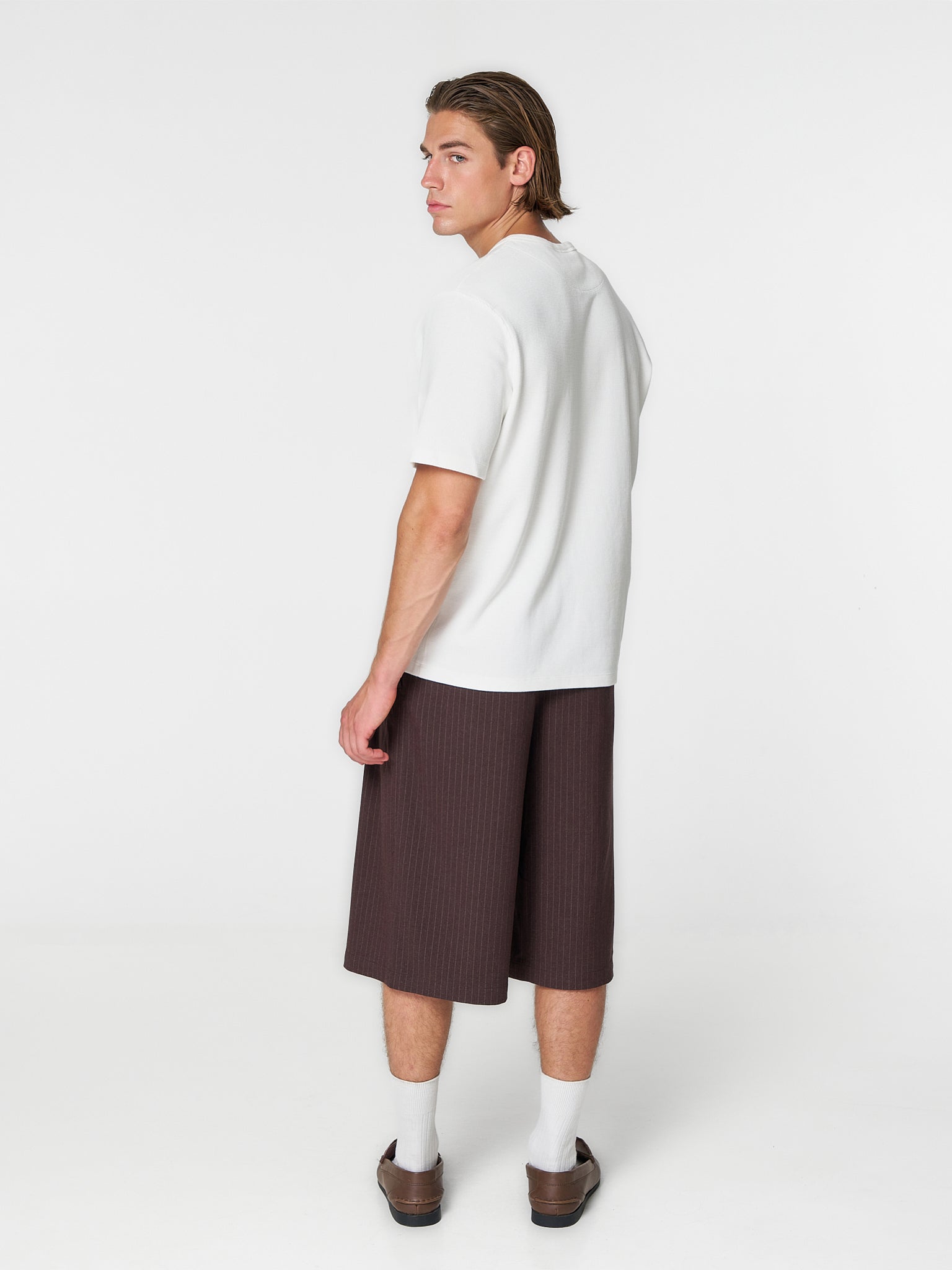Waffle Henley S/S White