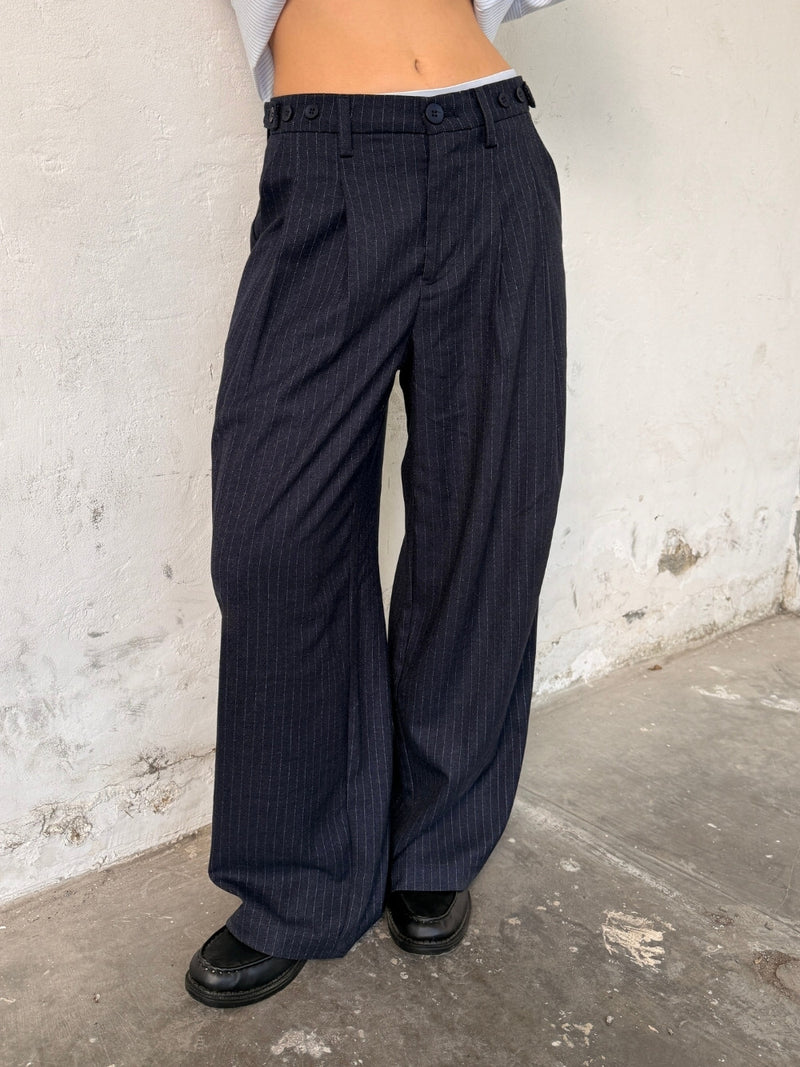 Pinstriped Suit Pants Navy