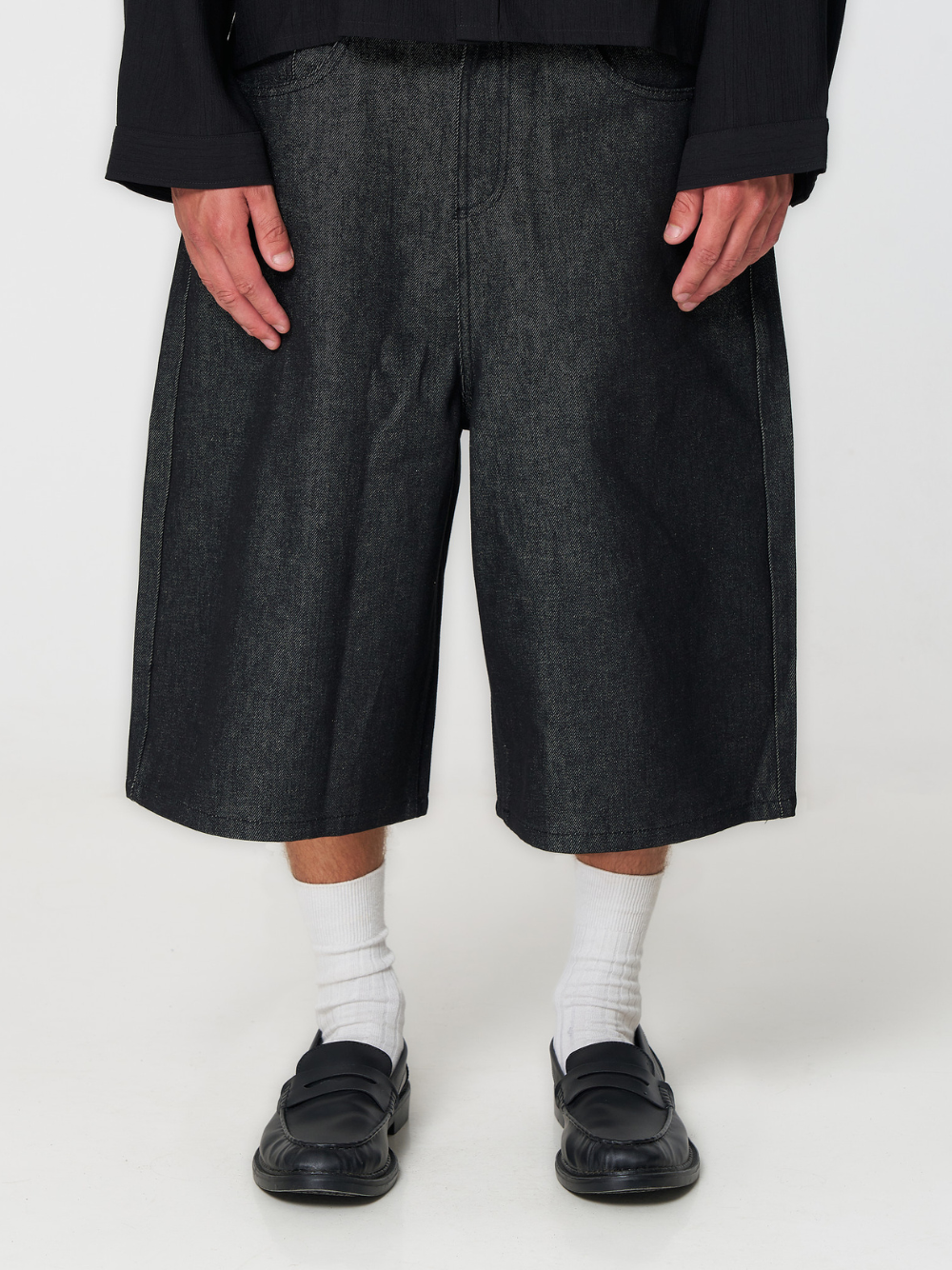 Raw Denim Shorts Charcoal