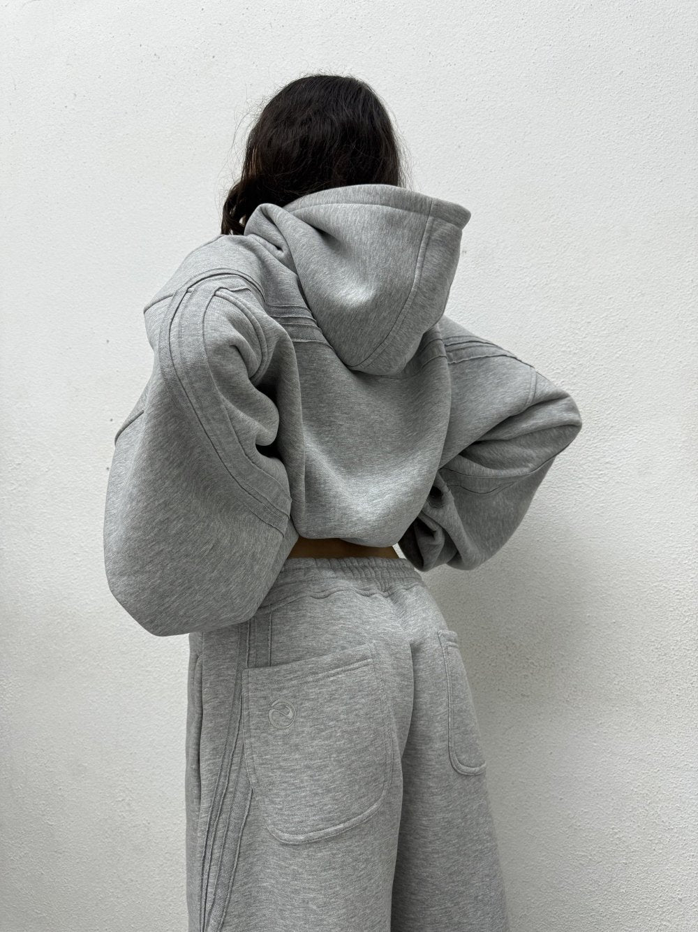 Rail Zip Hoodie Grey Marl
