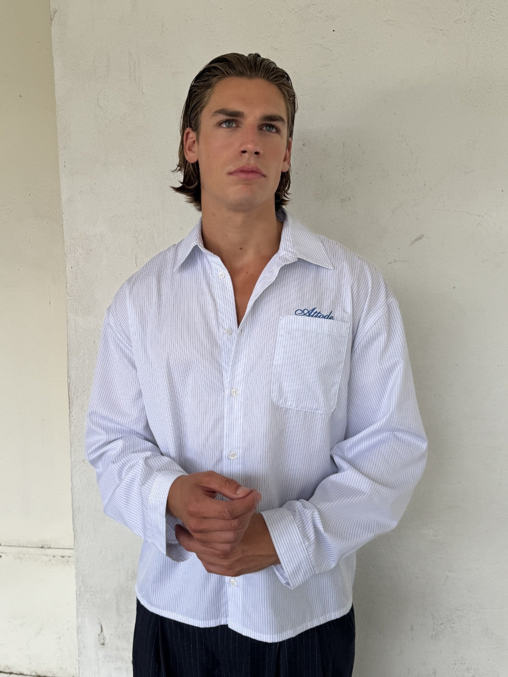 Pinstriped Shirt White/Blue