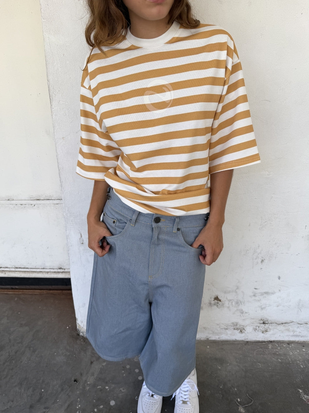 Striped T-Shirt Mustard/Ecru