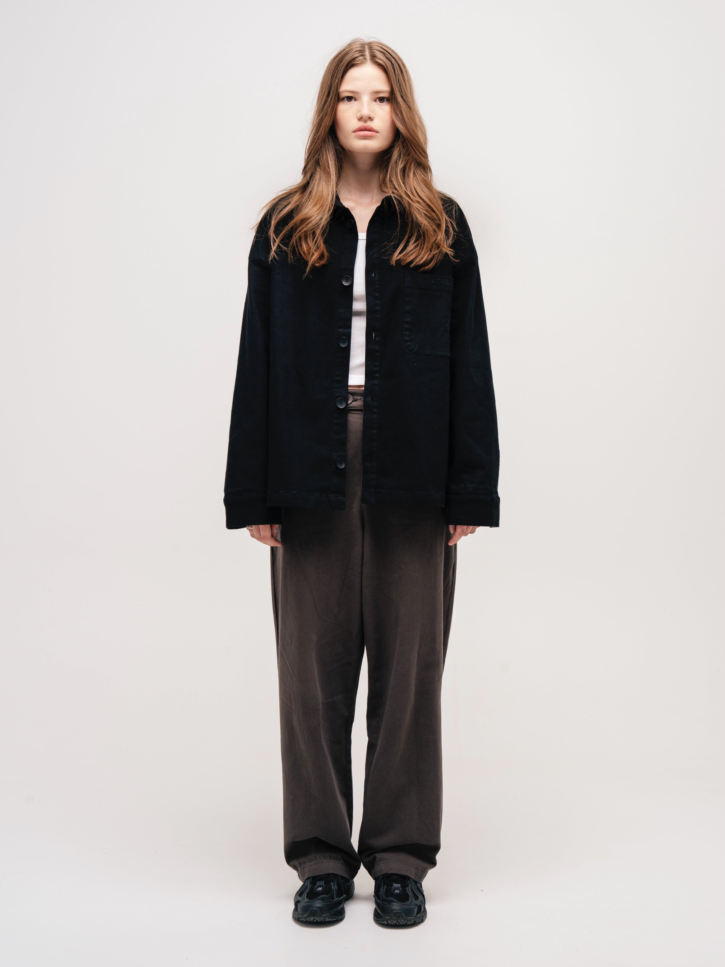 BOXY OVERSHIRT BLACK - ATTODE