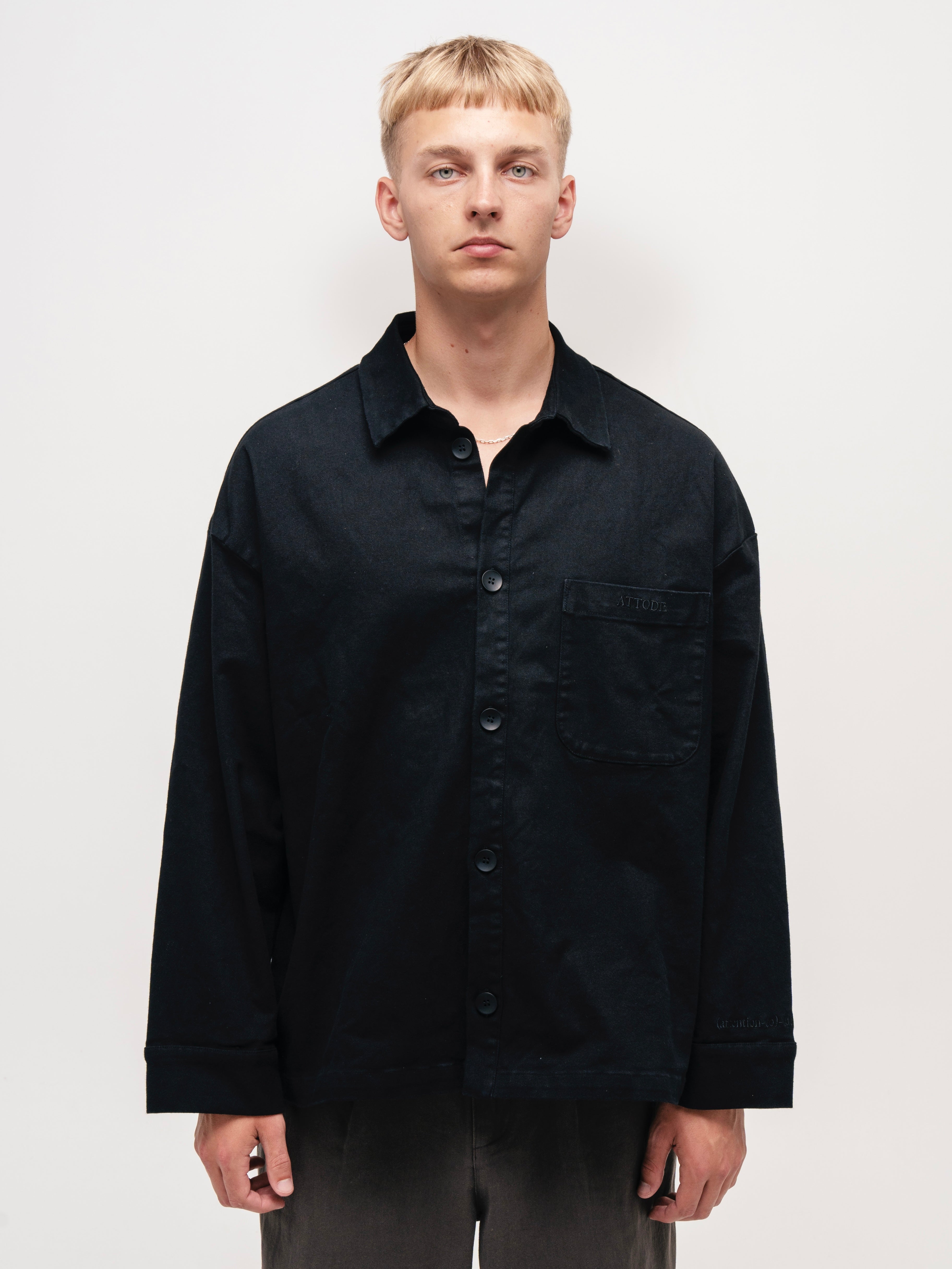 BOXY OVERSHIRT BLACK - ATTODE