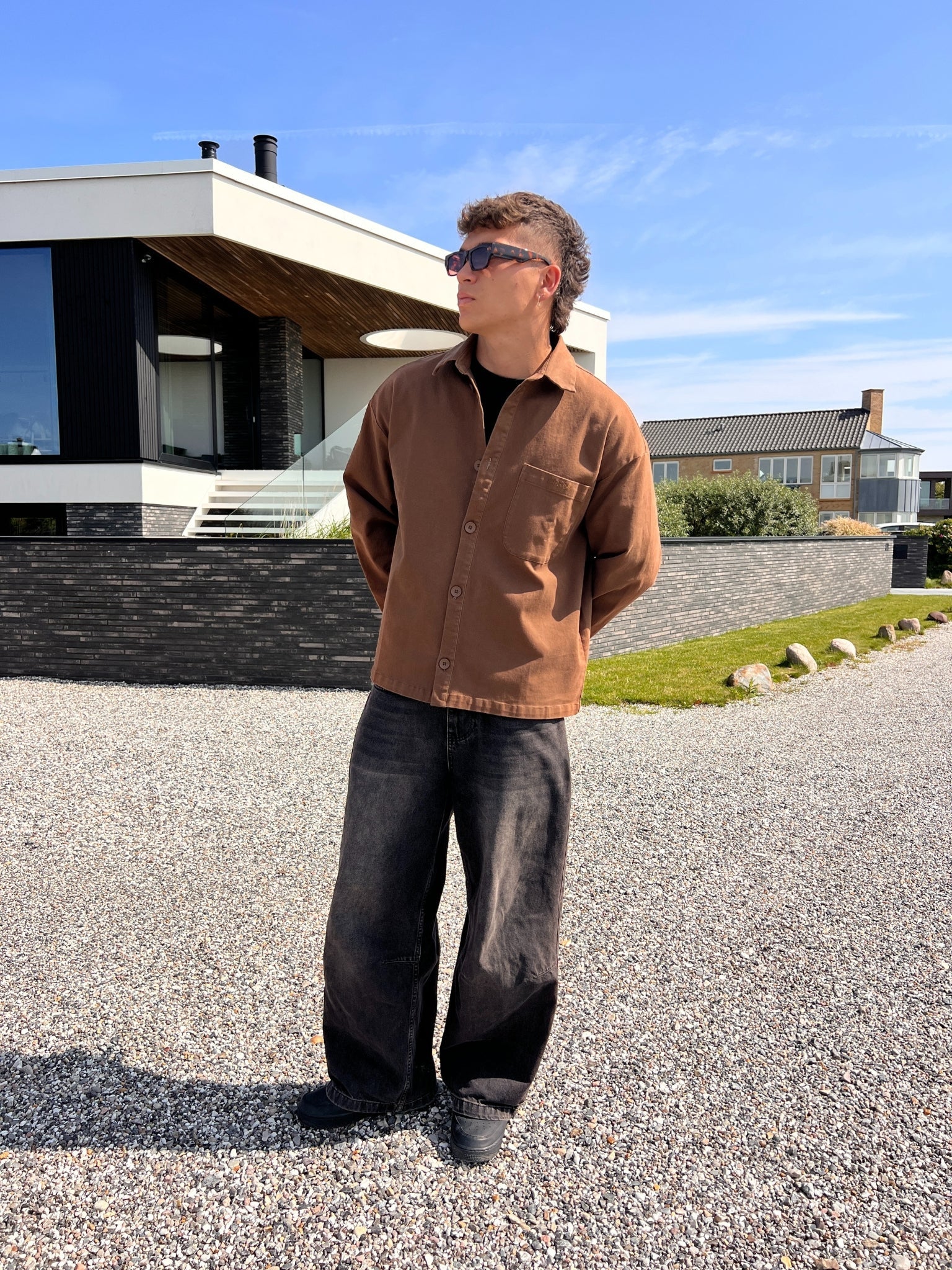 BOXY OVERSHIRT BROWN - ATTODE