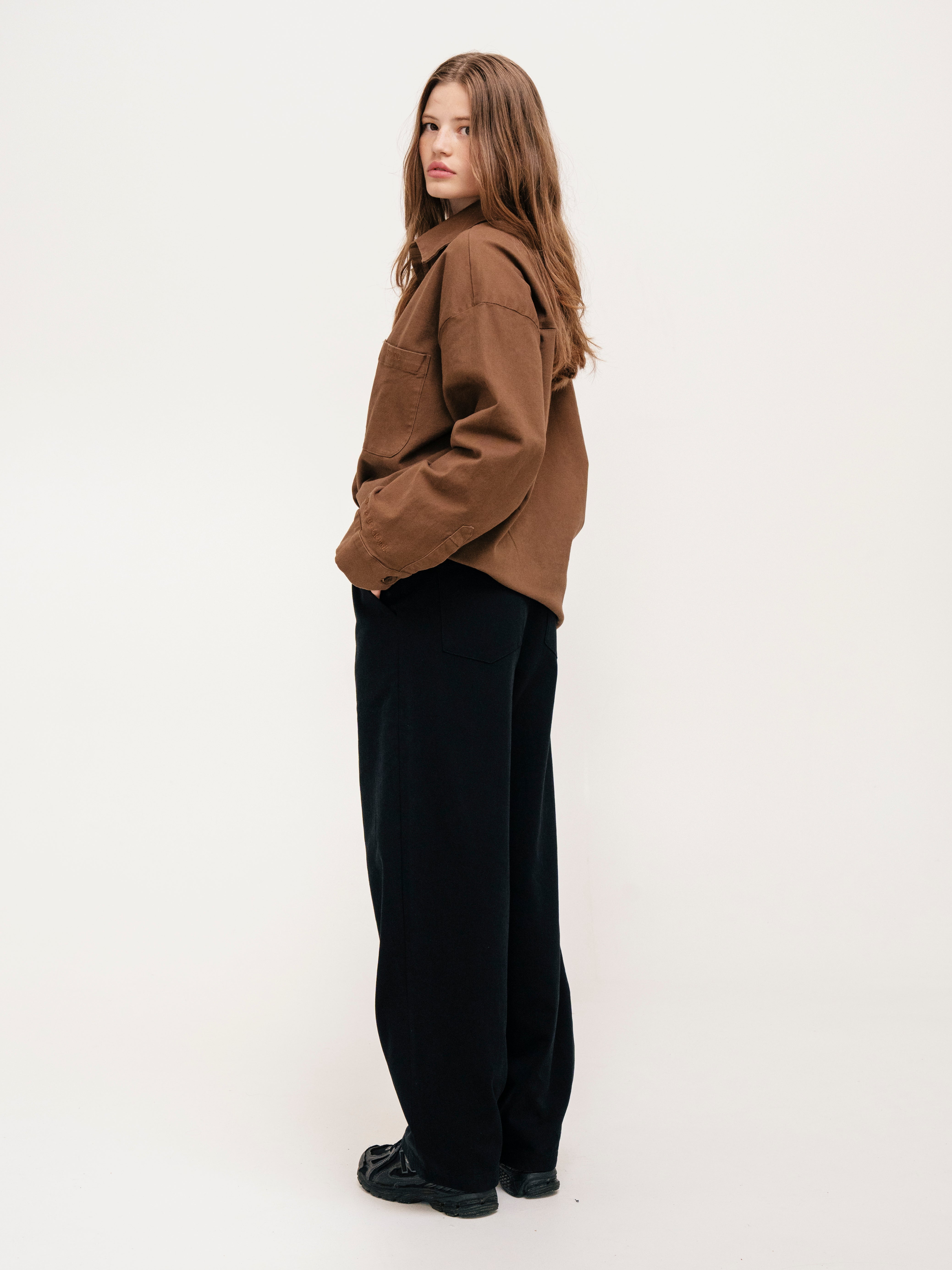 BOXY OVERSHIRT BROWN - ATTODE