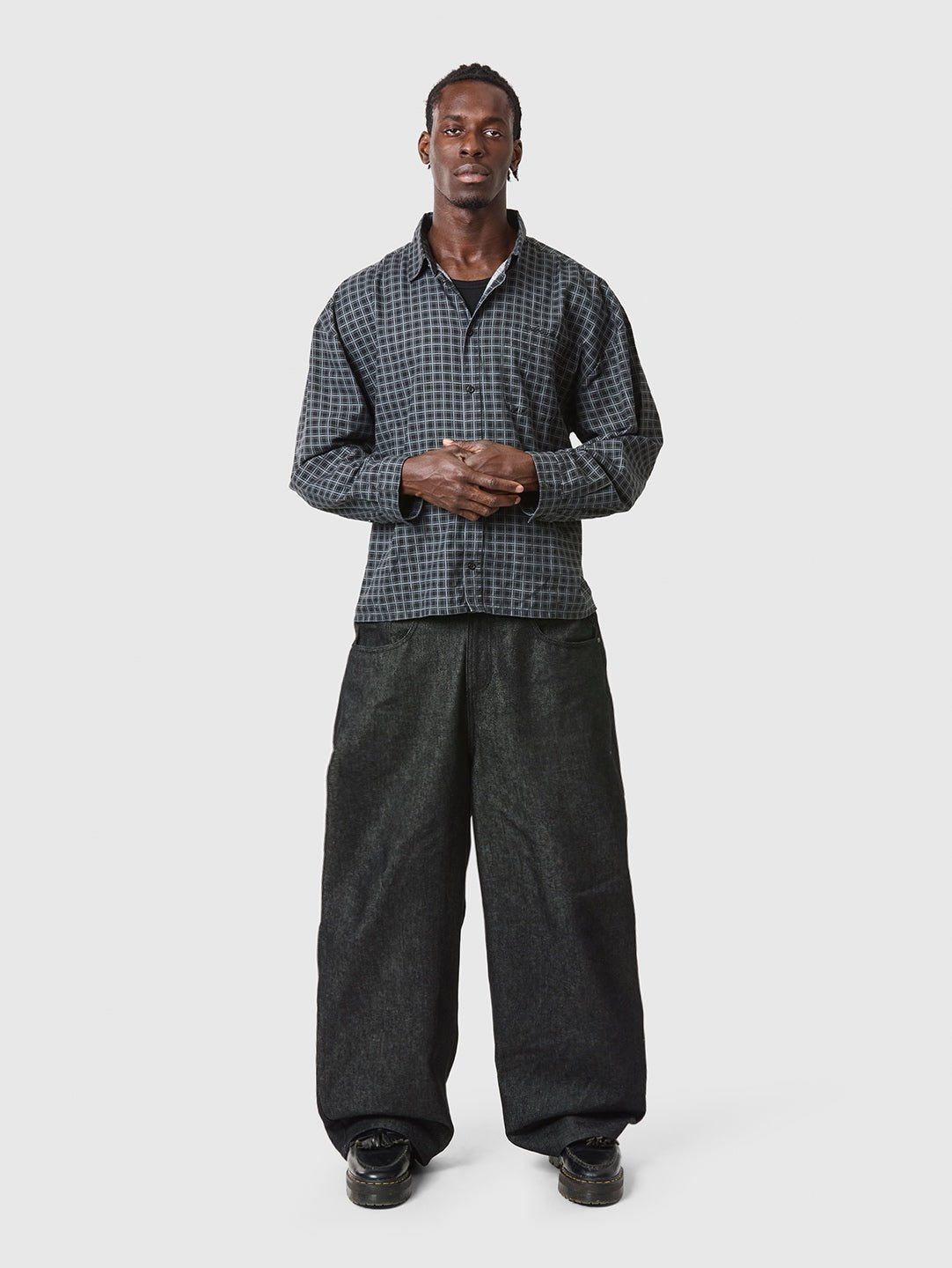 Checkered LS Shirt Black/Grey - ATTODE