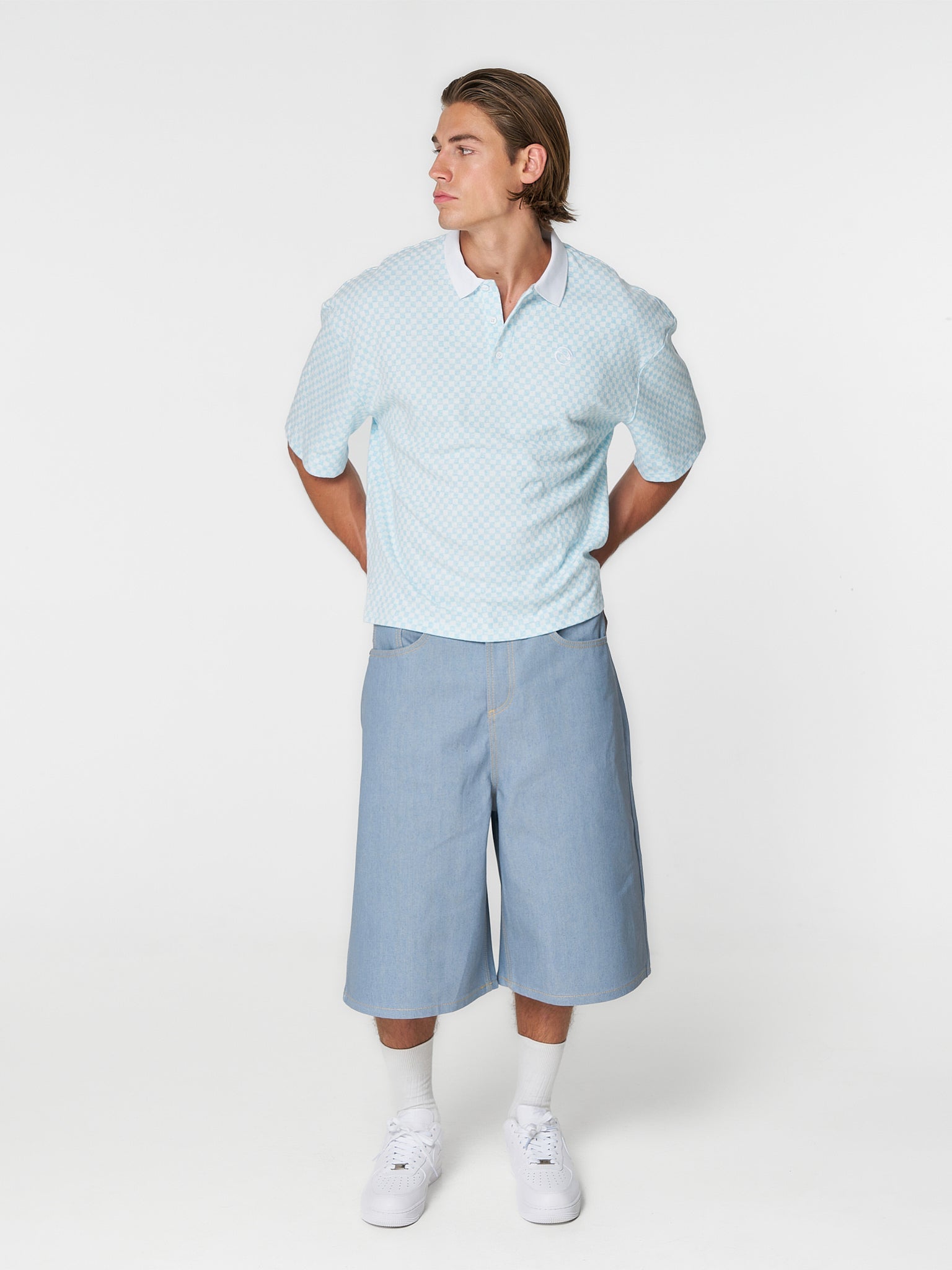 Checkered Polo Blue/White - ATTODE