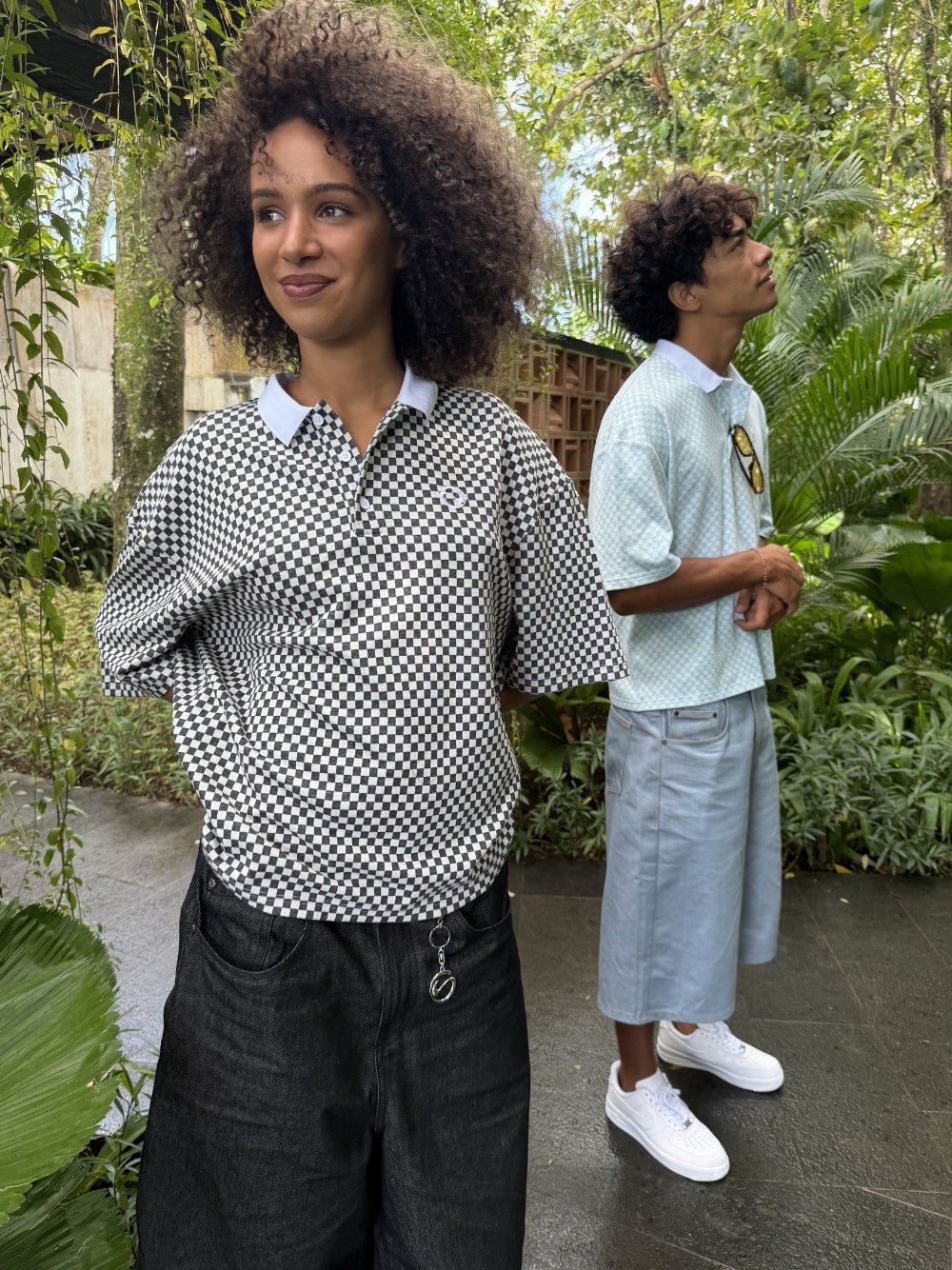 Checkered Polo Blue/White - ATTODE