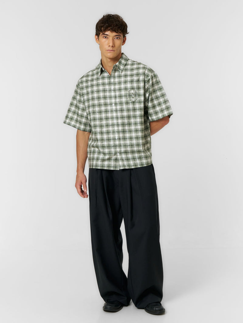 Cloud Check Shirt Green/White - ATTODE