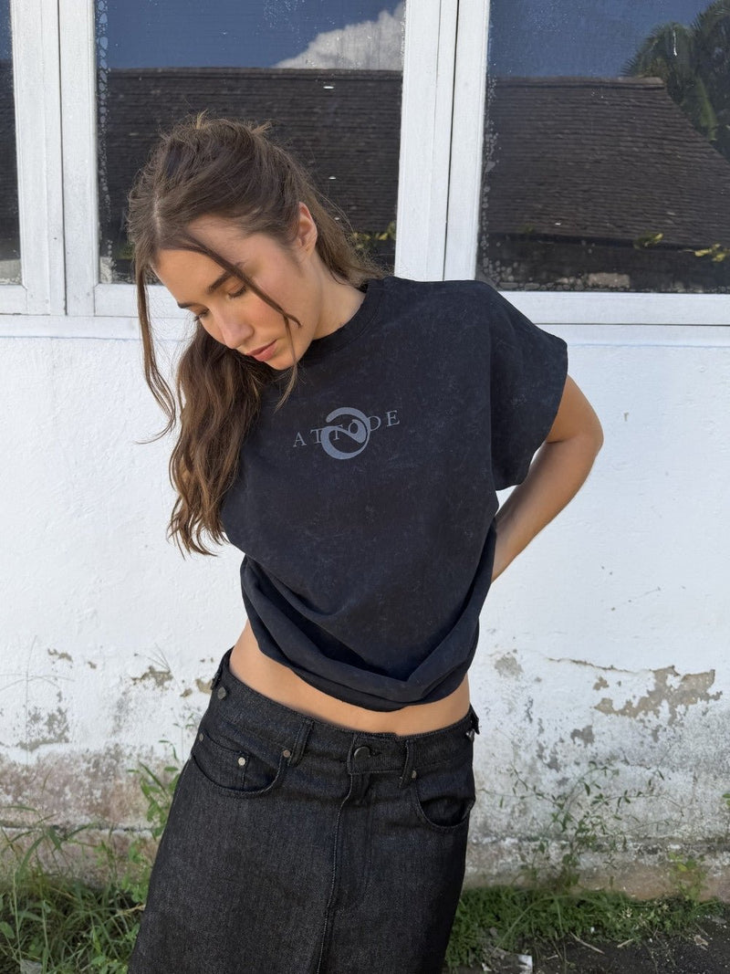 Cut Off T-Shirt Washed Black - ATTODE