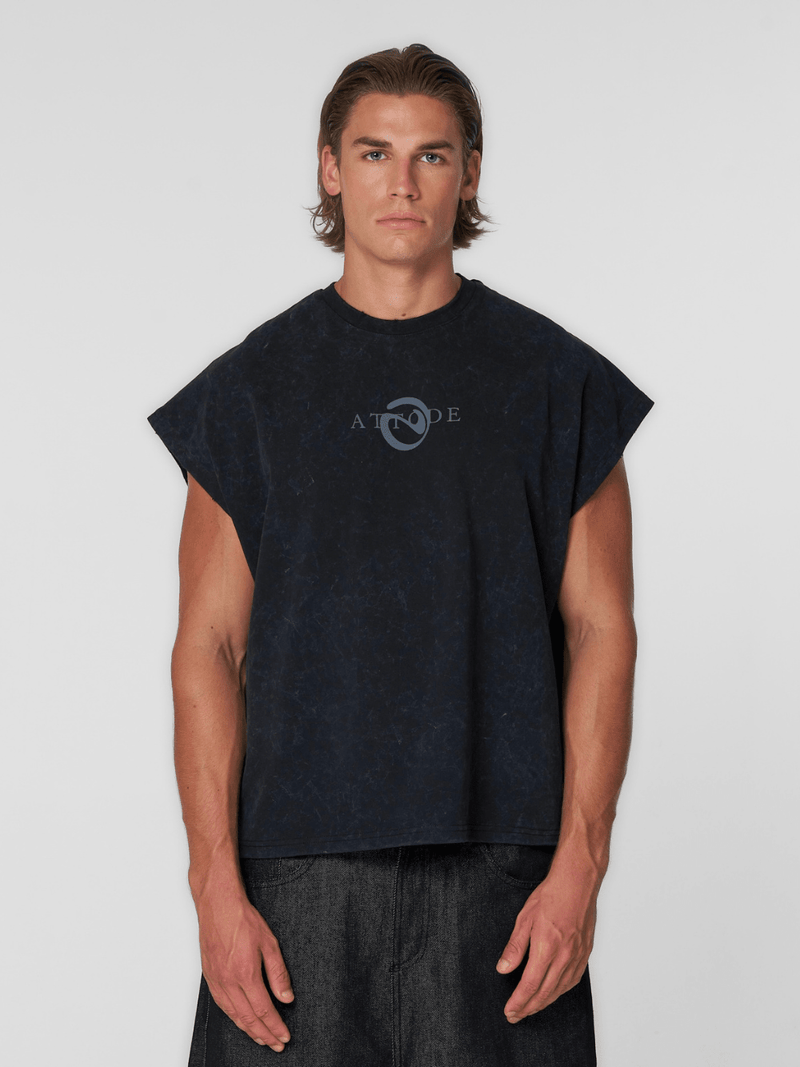 Cut Off T-Shirt Washed Black - ATTODE