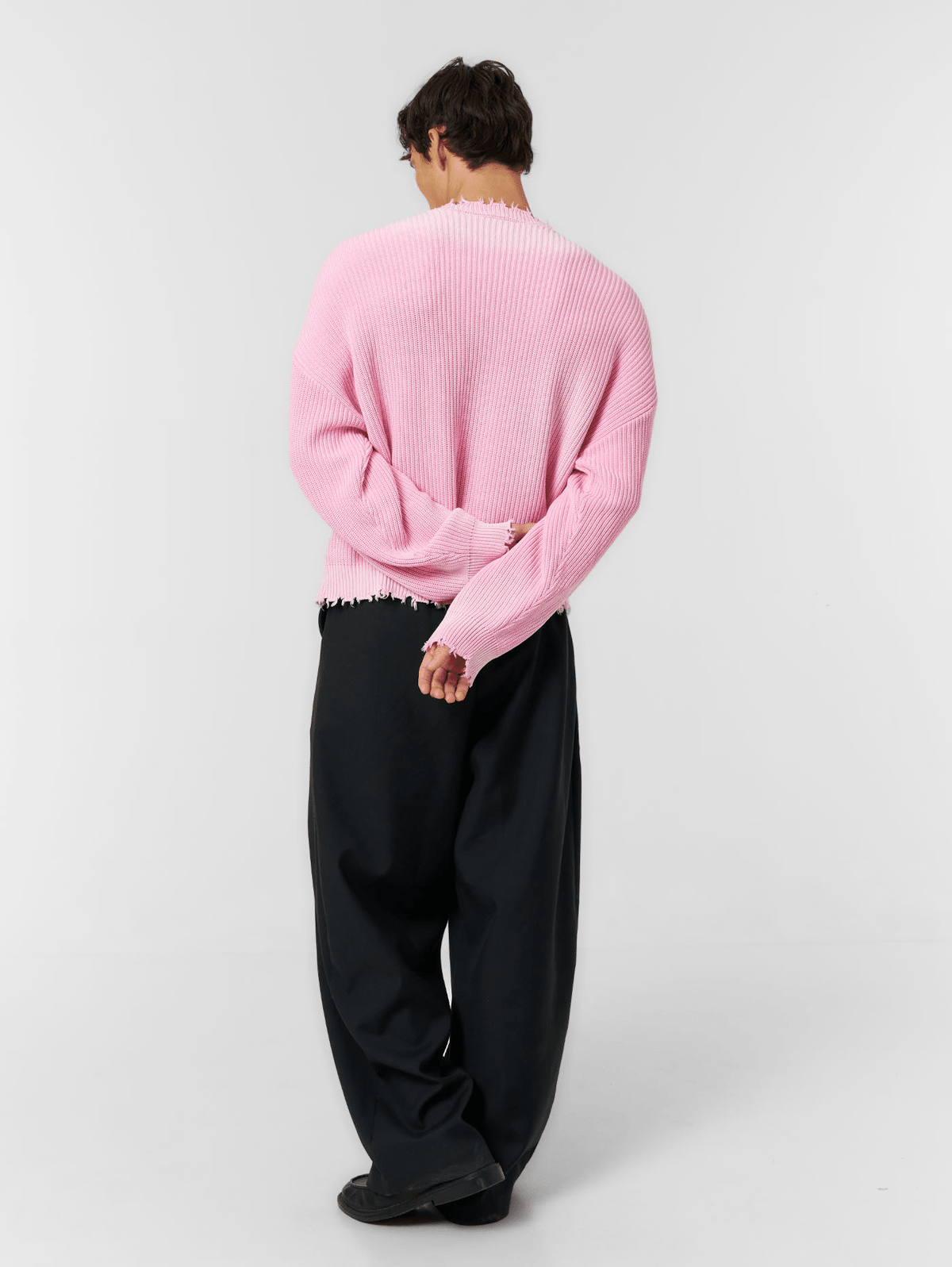 Distressed Knit Jumper Washed Pink - ATTODE