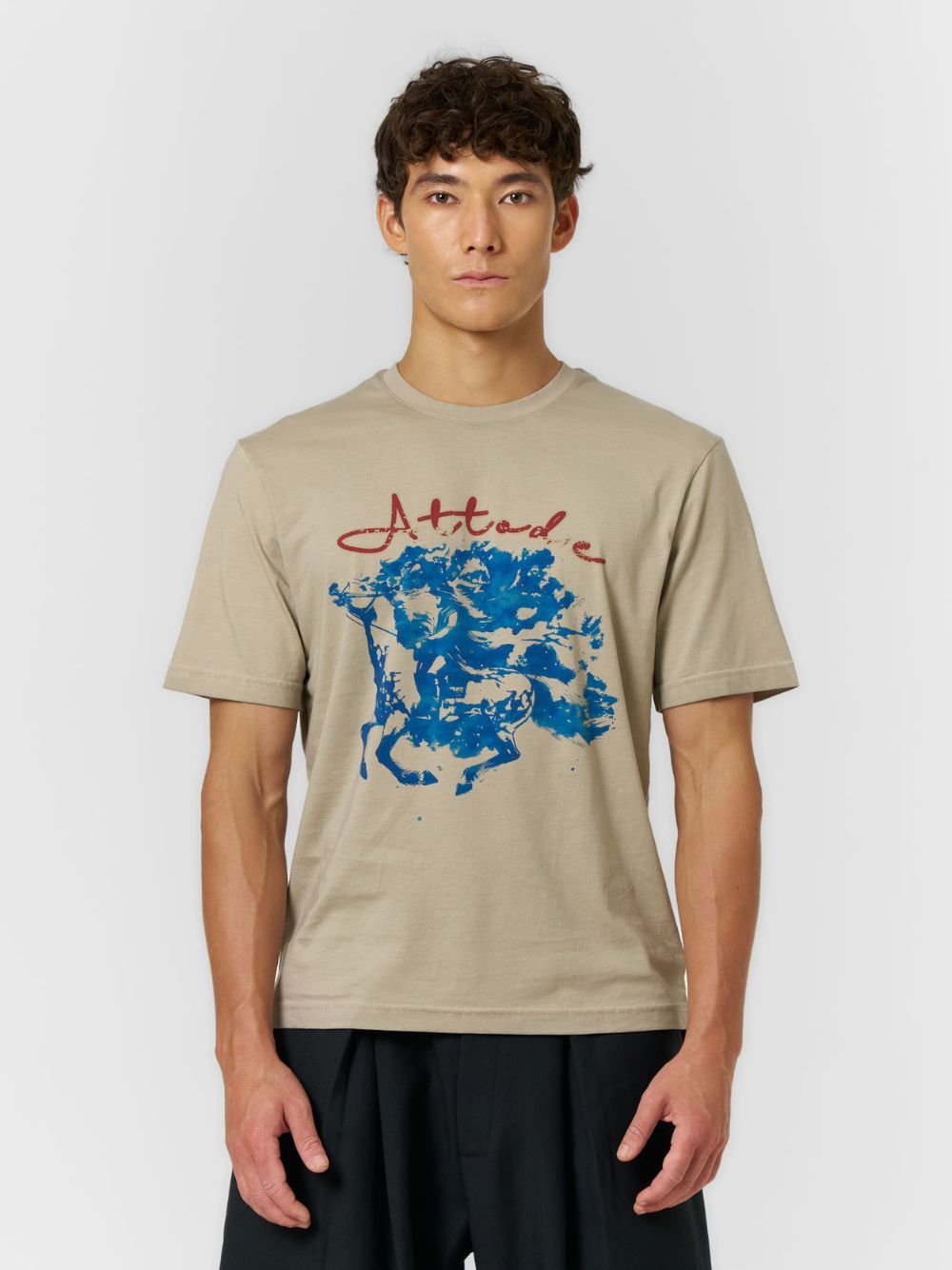 Fitted Vintage T-shirt Washed Sand - ATTODE